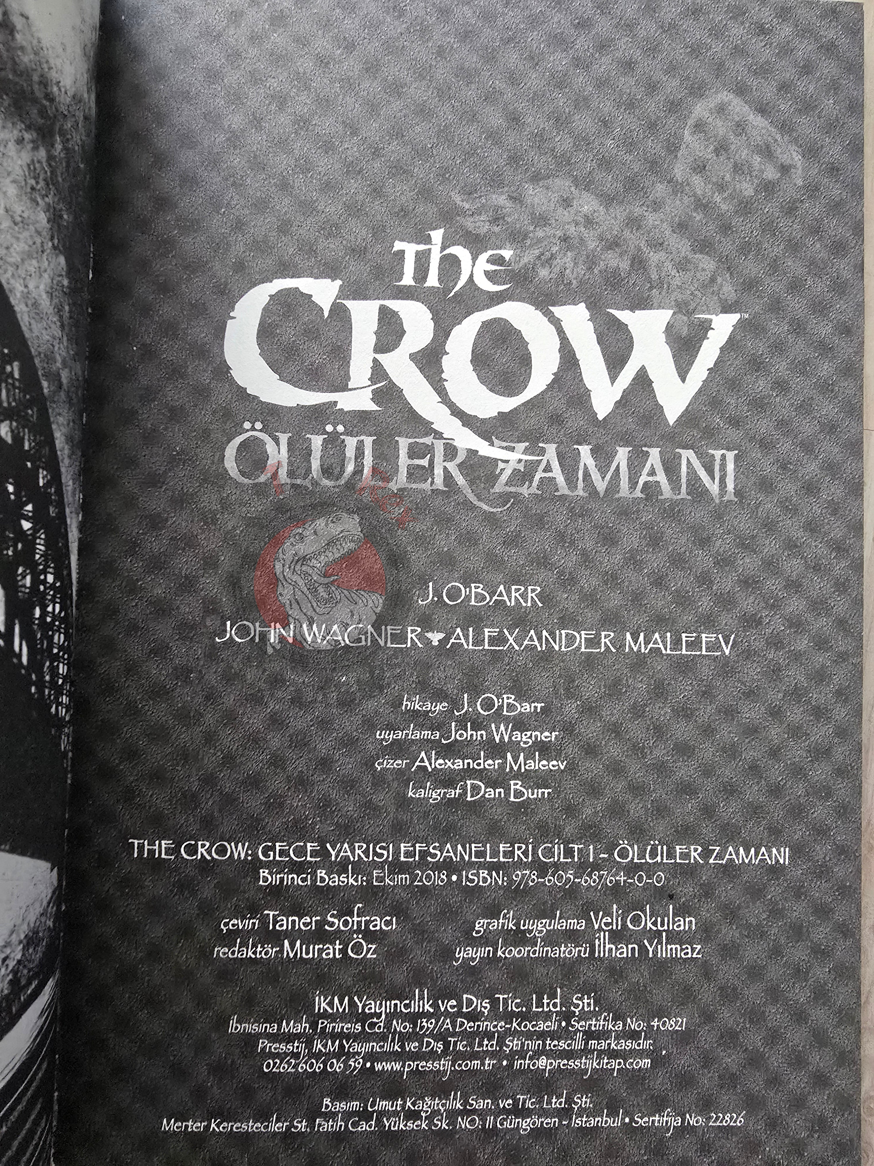 The Crow Midnight Legends Vol #1 Dead Time Turkish Comic Turkey