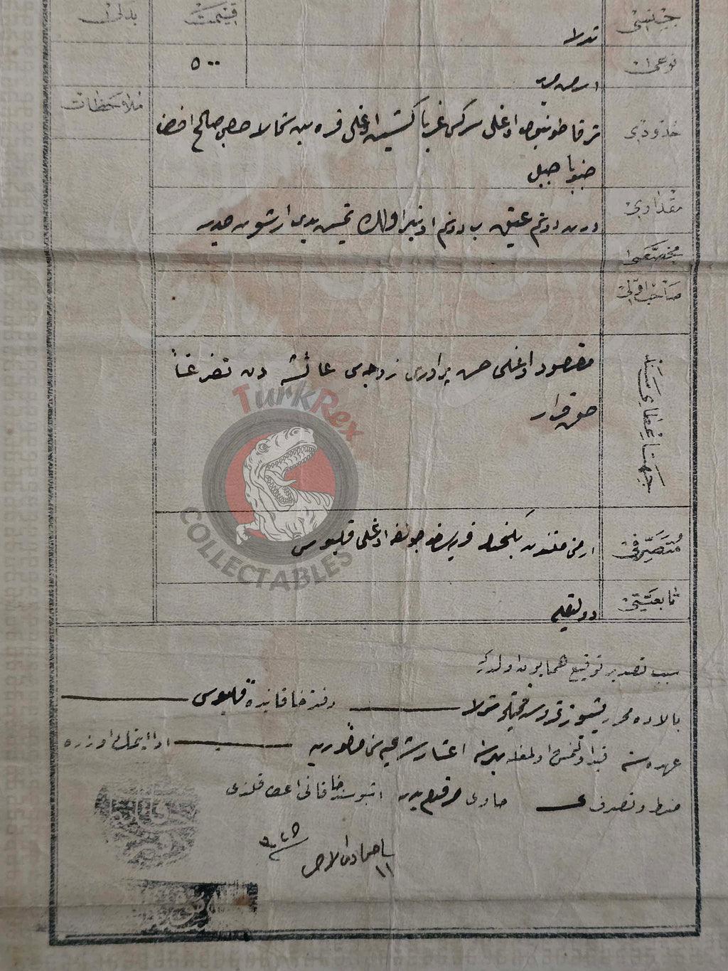 Ottoman 1907 Land Deed Field in Tokat Sofyon Title Armenian Family Armenia