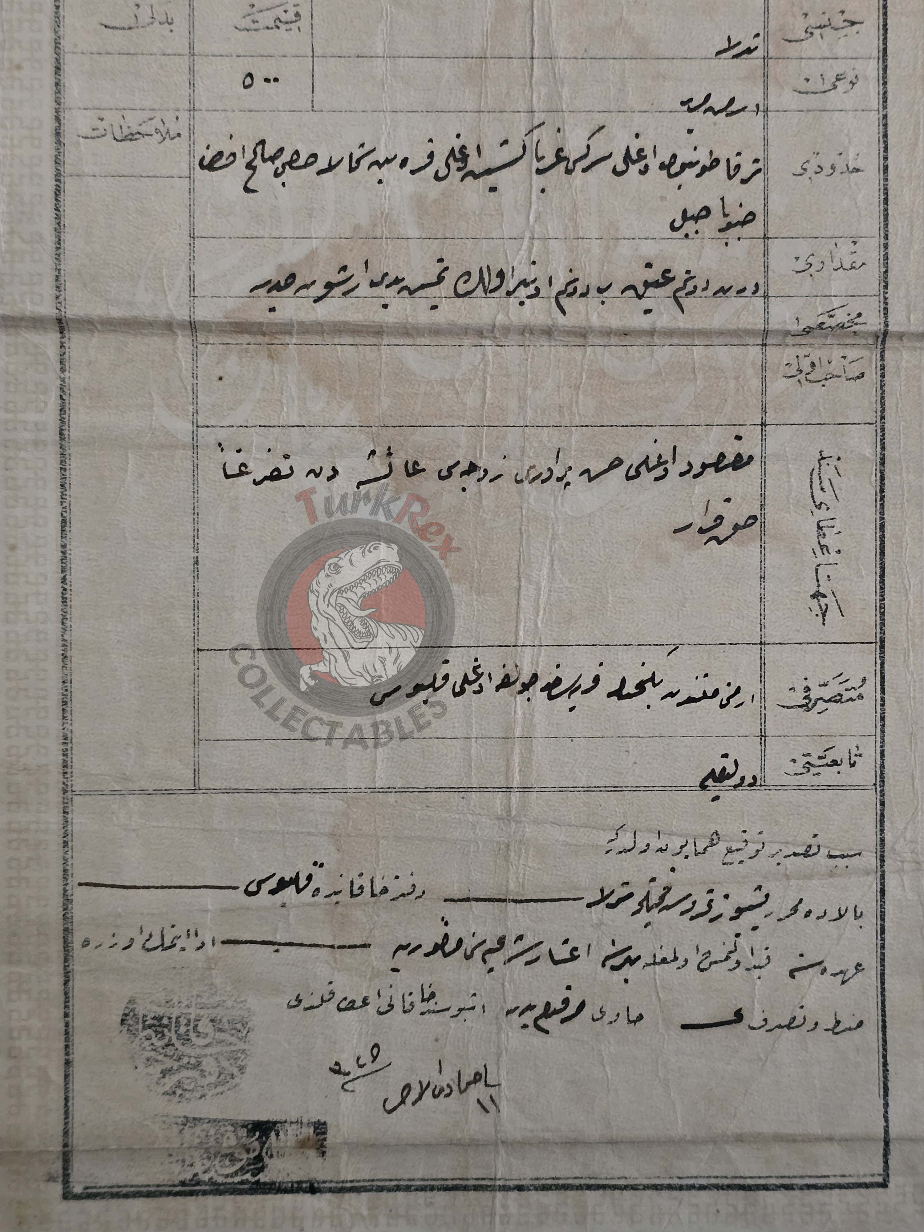 Ottoman 1907 Land Deed Field in Tokat Sofyon Title Armenian Family Armenia