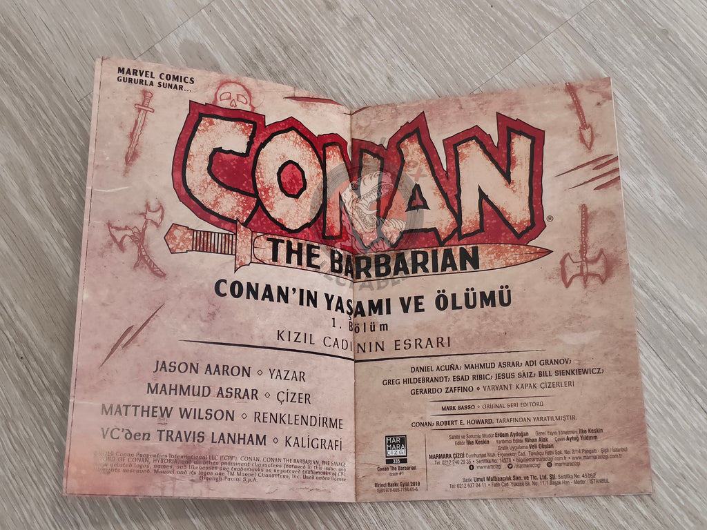 Conan The Barbarian #1 Turkish Comic Turkey