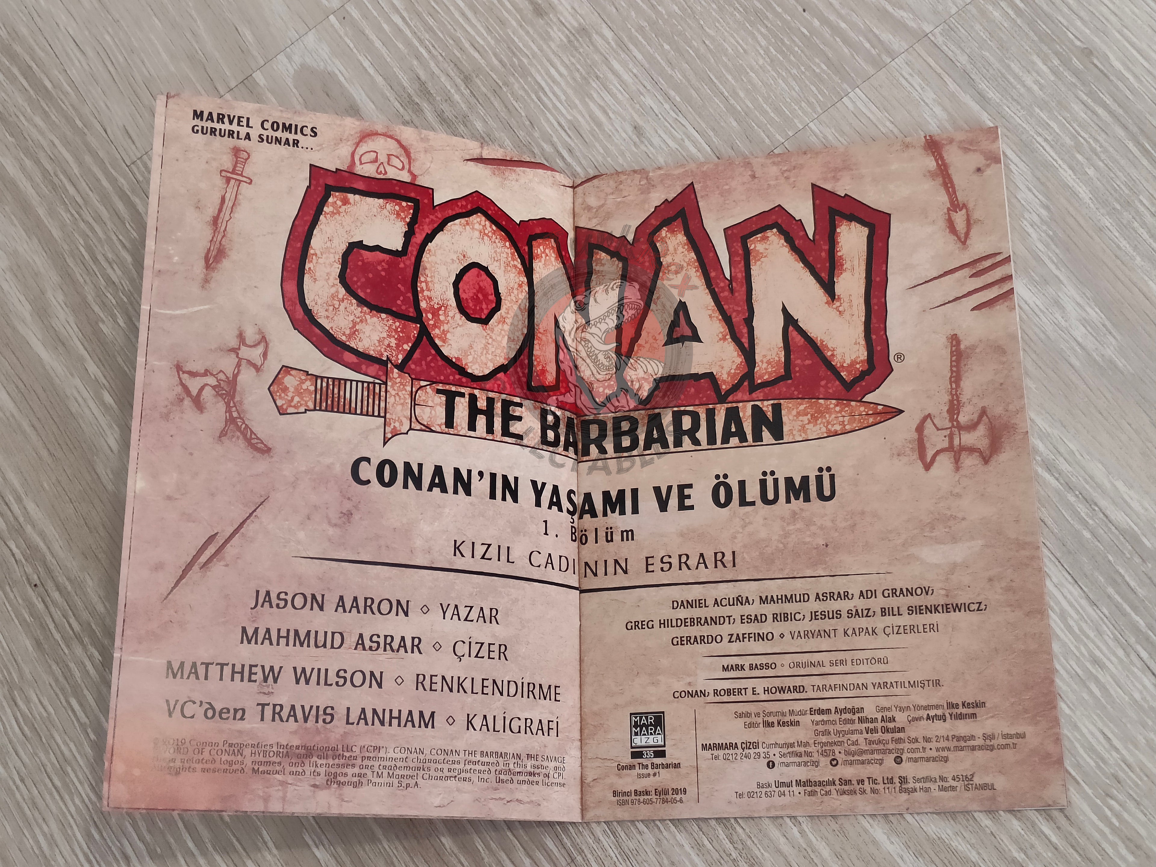 Conan The Barbarian #1 Turkish Comic Turkey