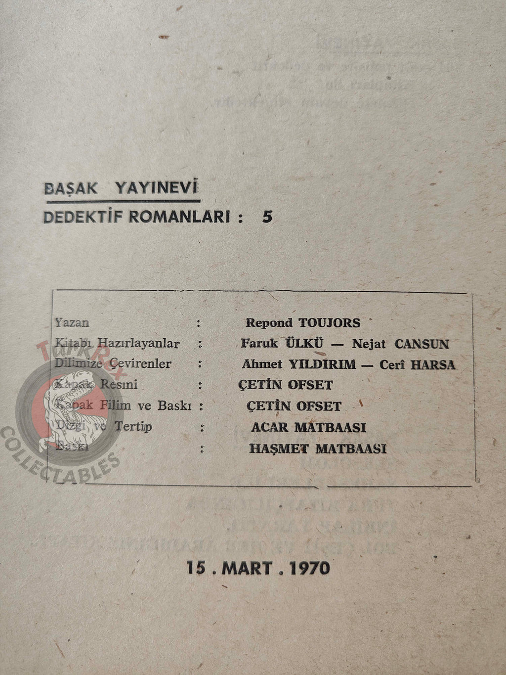 Jean Bruce O.S.S. 117 Répond Toujours 1970 1st Turkish Book Turkey John Pratt
