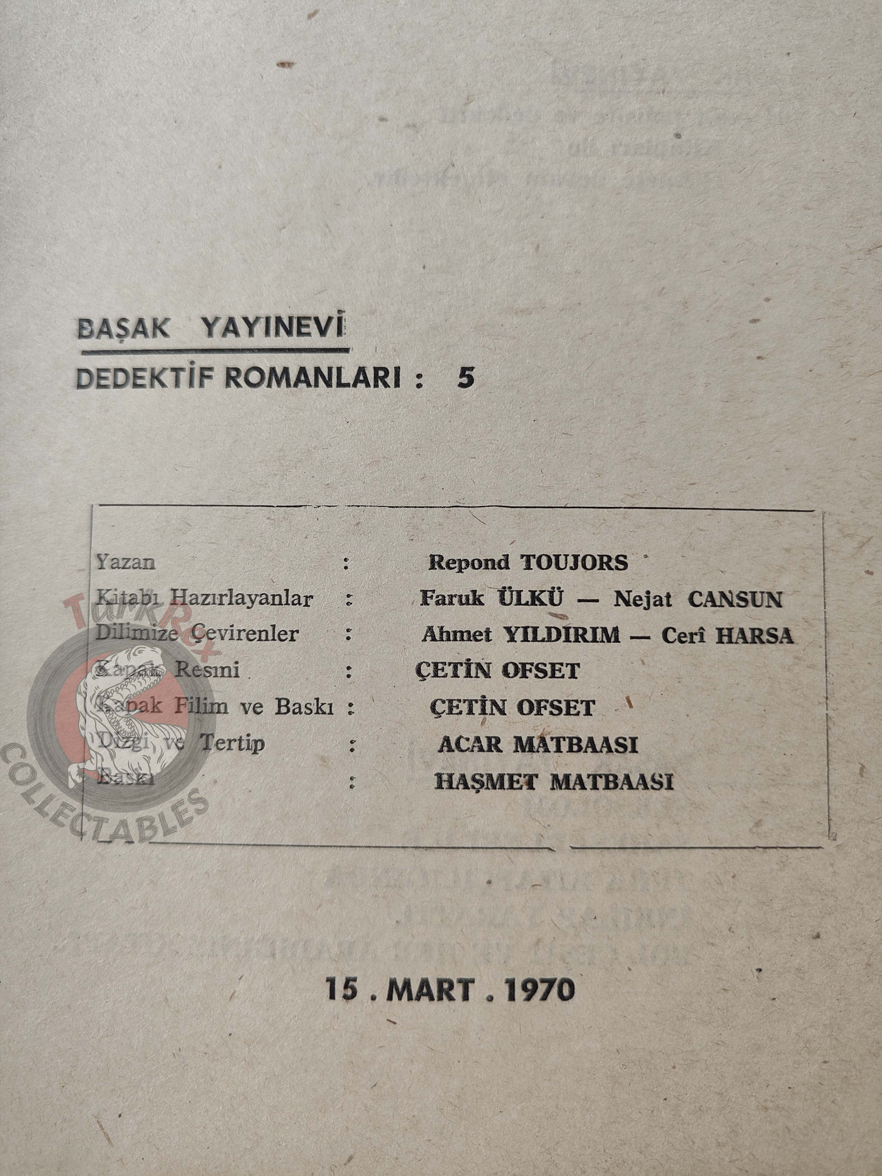 Jean Bruce O.S.S. 117 Répond Toujours 1970 1st Turkish Book Turkey John Pratt