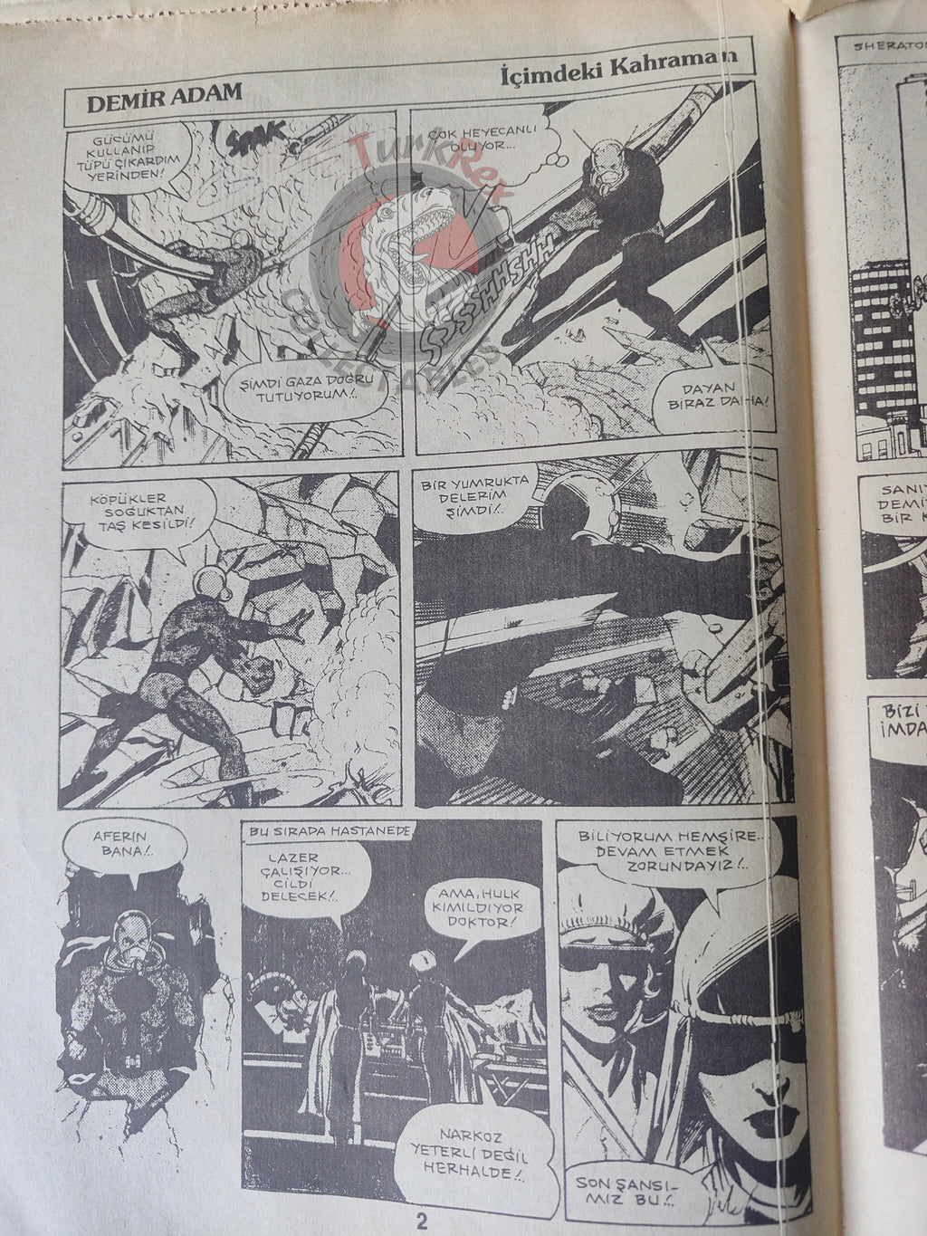 Iron Man #5 Demir Adam 1989 Turkish Comic Turkey #133 #134 Newspaper Giveaway
