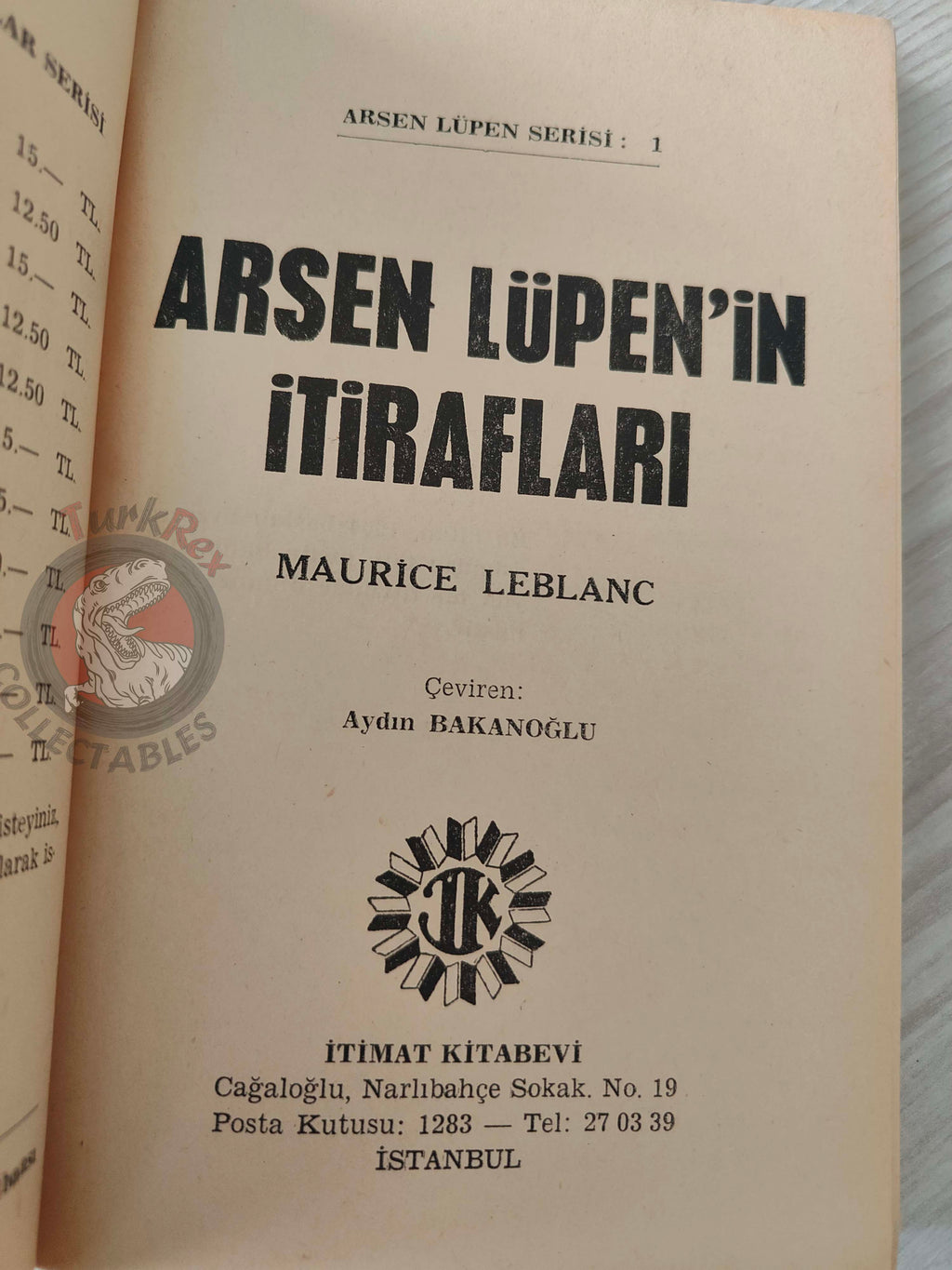 Arsène Lupin #1 Les Confidences d’Arsène Lupin 1972 Turkish Book Turkey Maurice Leblanc