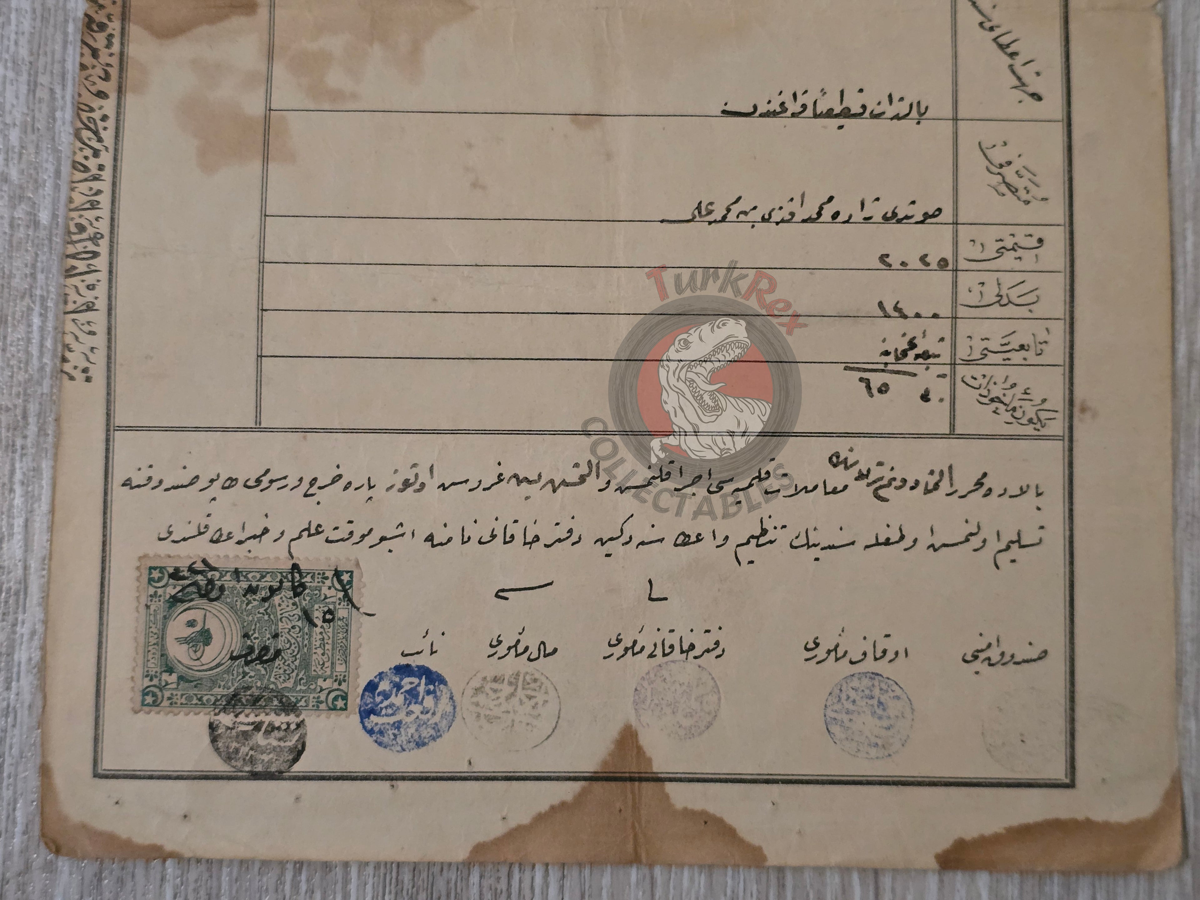 Ottoman 1905 Land Deed Farmland in Karahisar Afyon Title Deed