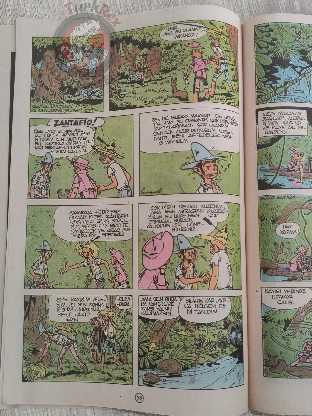 Spirou & Fantasio #8 Les voleurs du marsupilami 1989 Turkish Comic Turkey