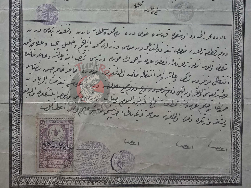 Ottoman 1904 Land Deed Field in İstanbul Küçükçekmece Uskumru Muslim Citizens Empire