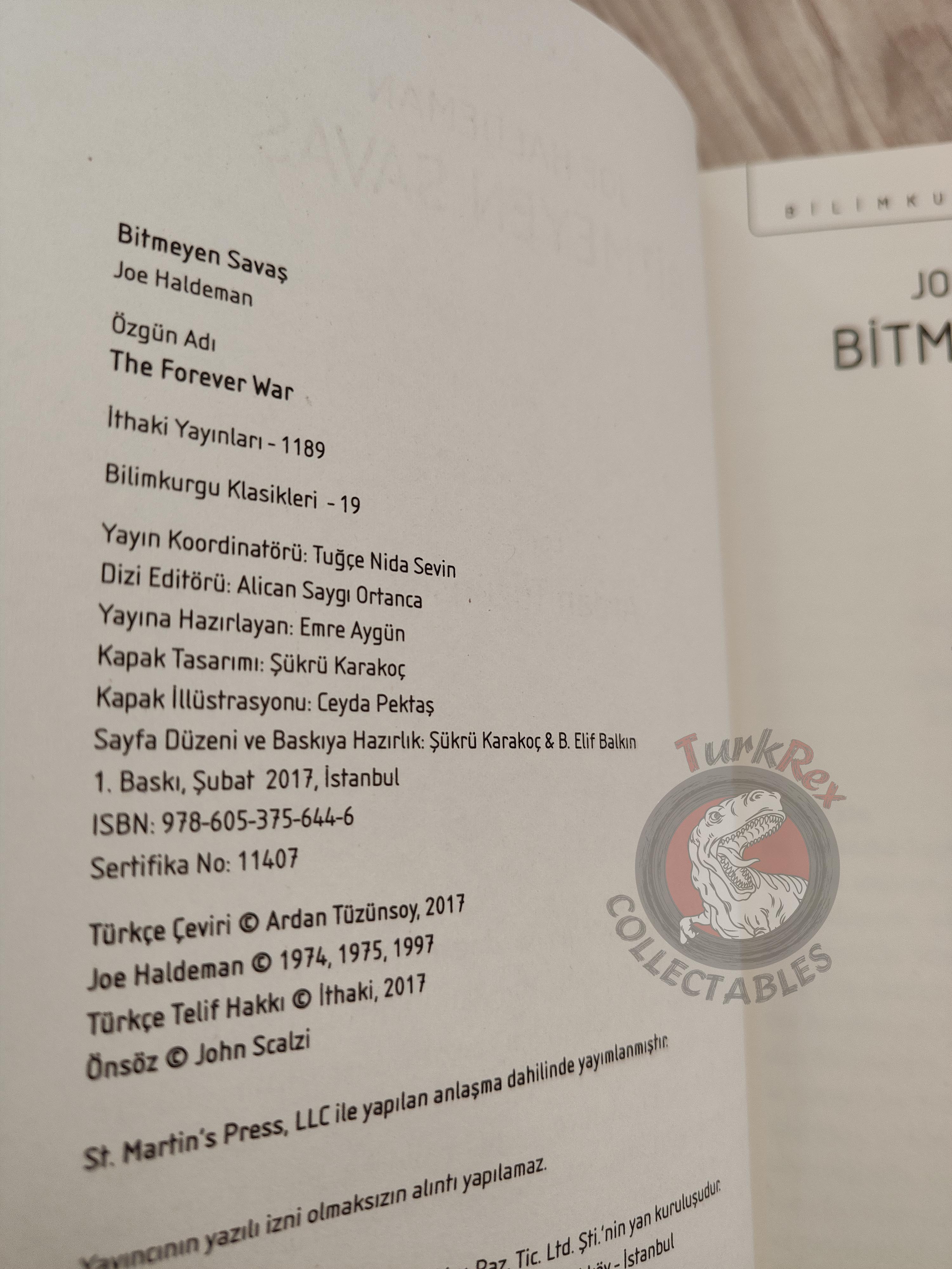 Joe Haldeman  – The Forever War 2017 1st Turkish Book Turkey