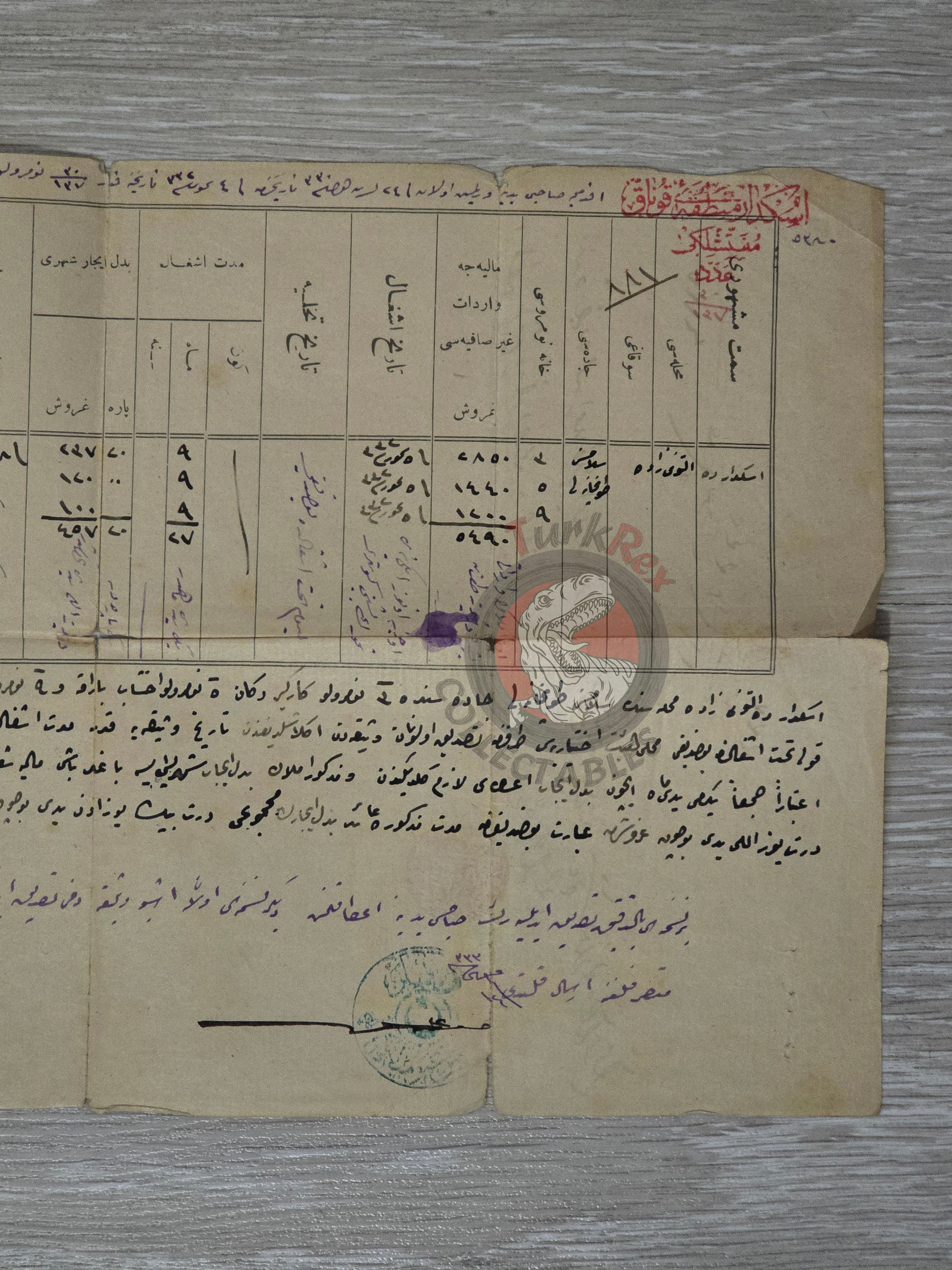 Ottoman 1916 WWI Rental Document between Armenian Citizen and Ottoman Army Armenia