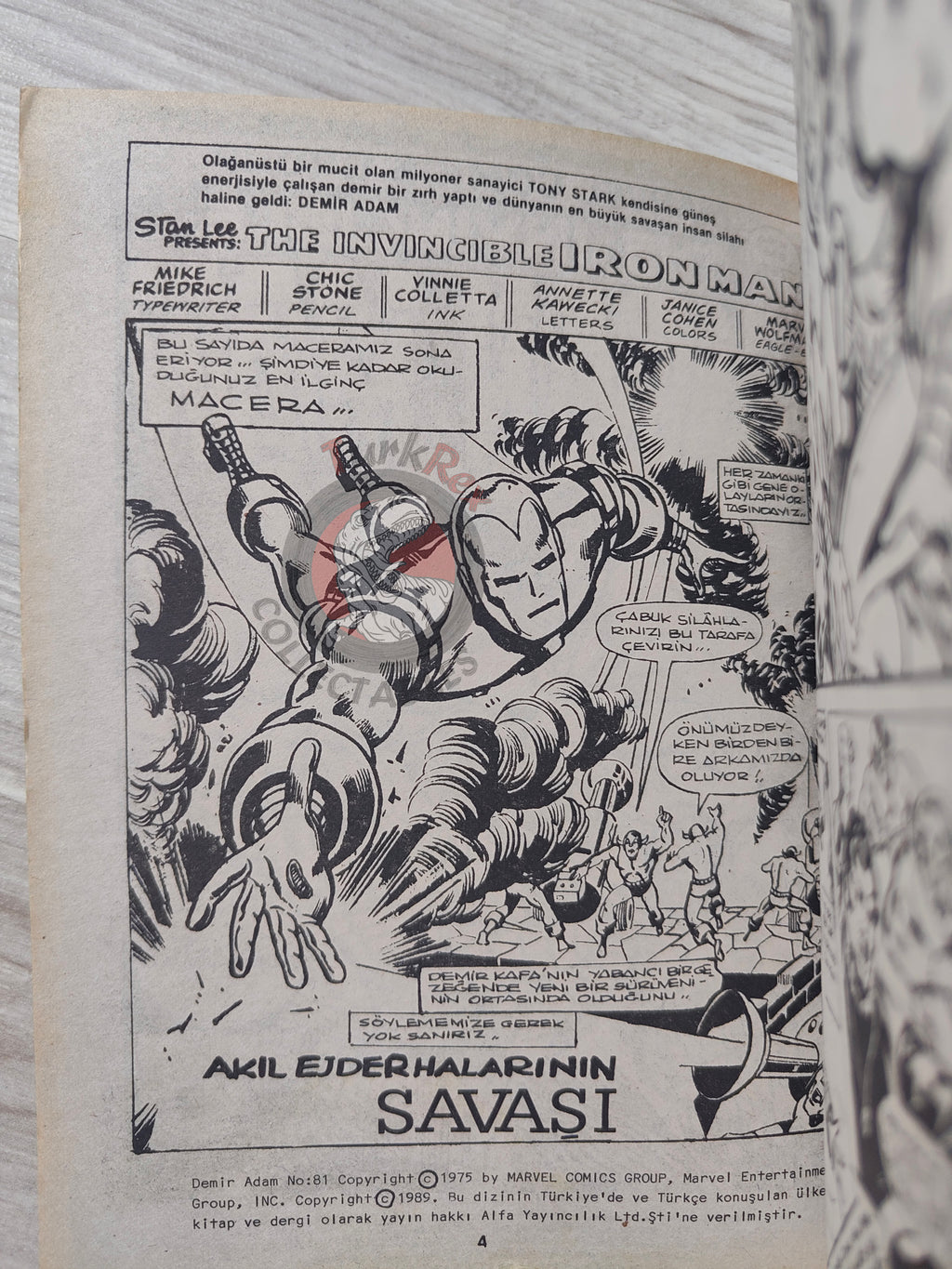 Iron Man #4 Demir Adam 1989 Turkish Comic Turkey #81 #82 #83 #84