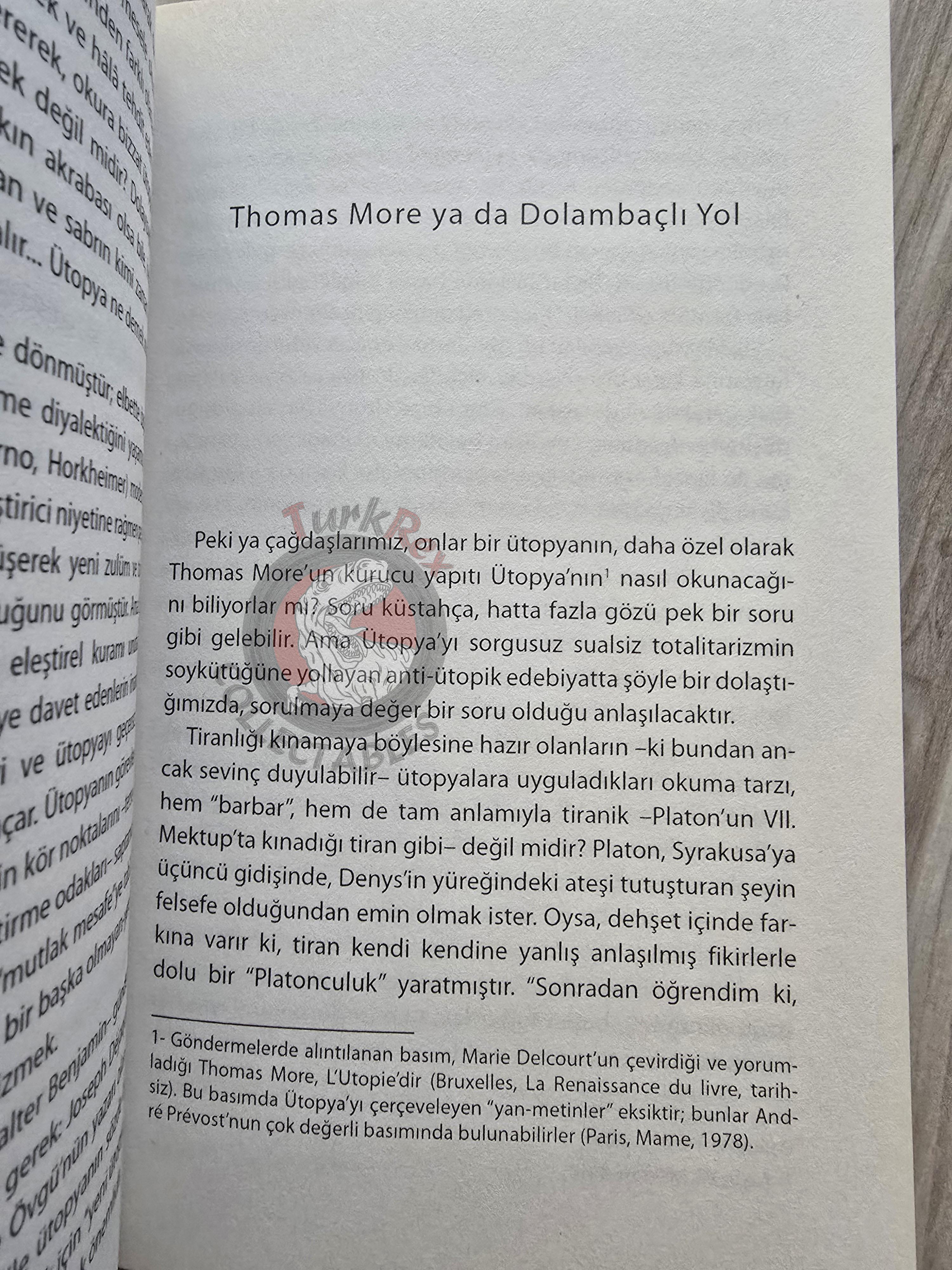 Miguel Abensour – Utopia from Thomas More to Walter Benjamin 2009 Turkish Book Turkey