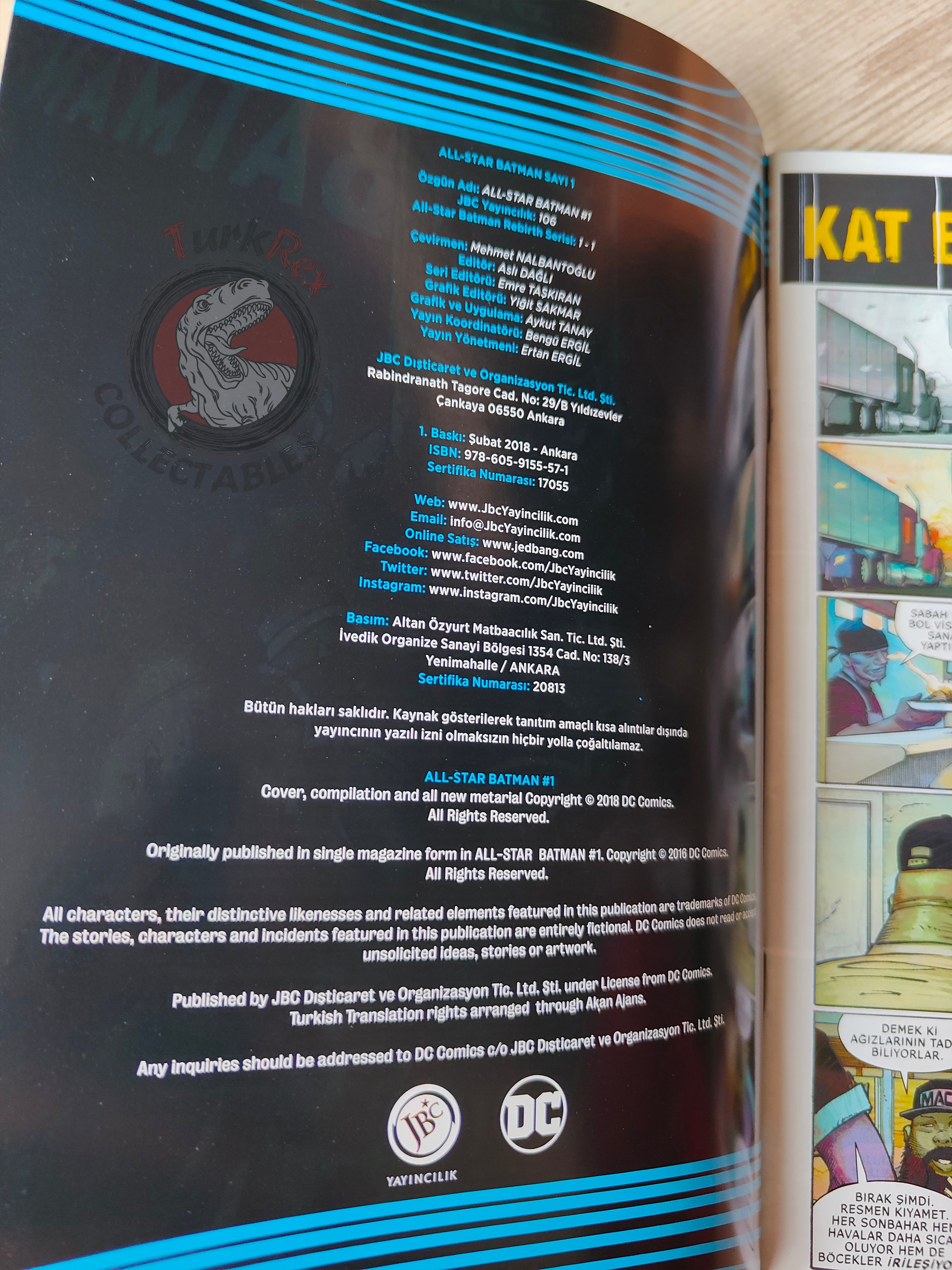 DC Rebirth: All-Star Batman #1 Turkish Comic Turkey