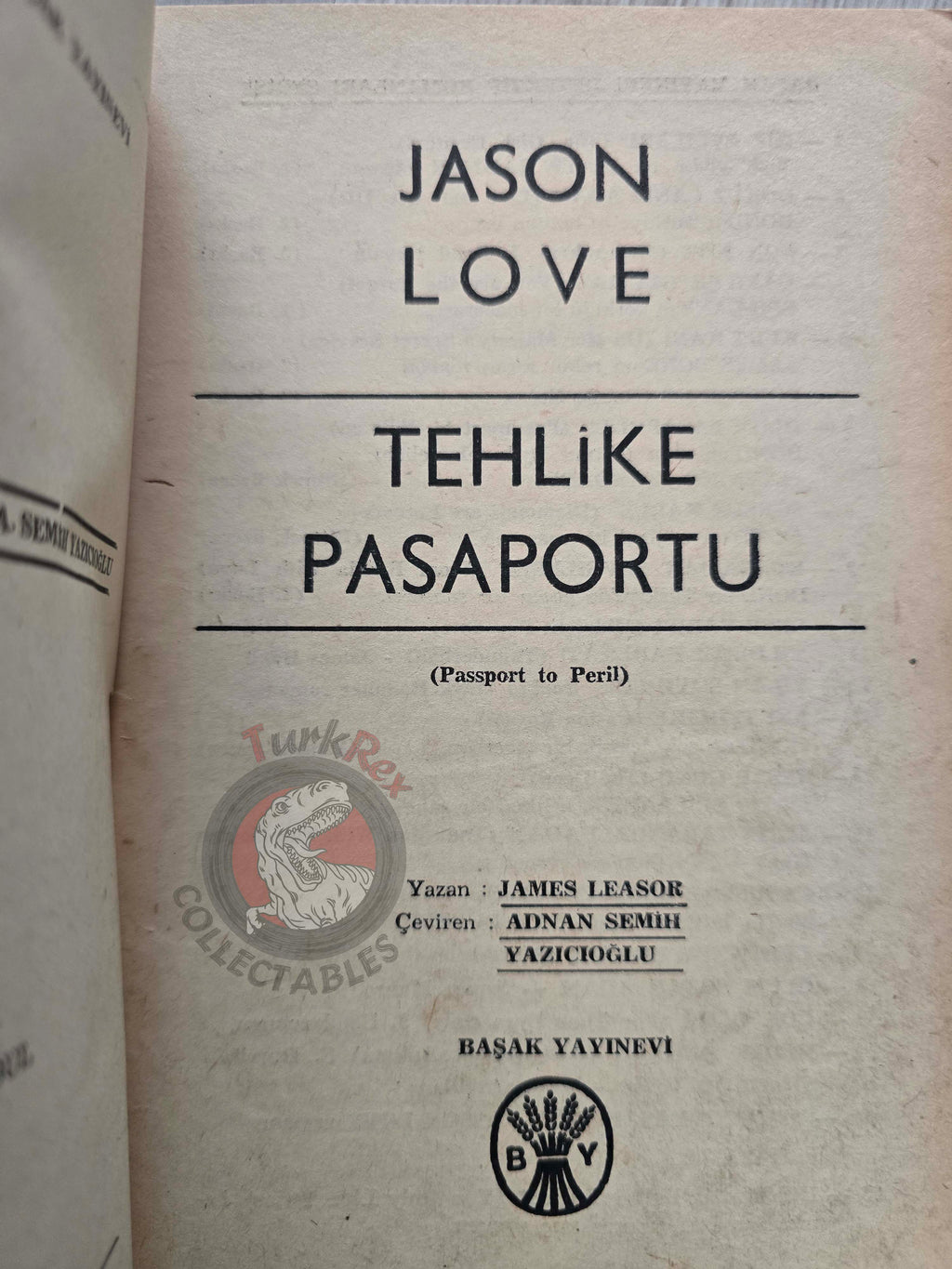 James Leasor – Passport to Peril 1966 1st Turkish Book Turkey Jason Love