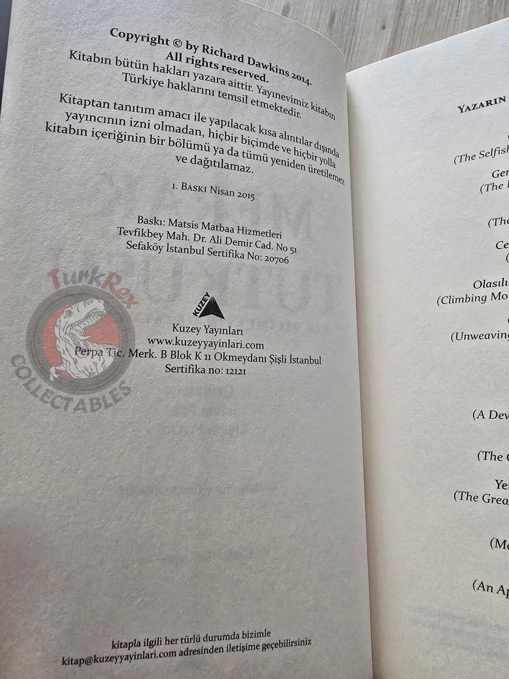 Richard Dawkins –  An Appetite For Wonder 2015 1st Turkish Book Turkey