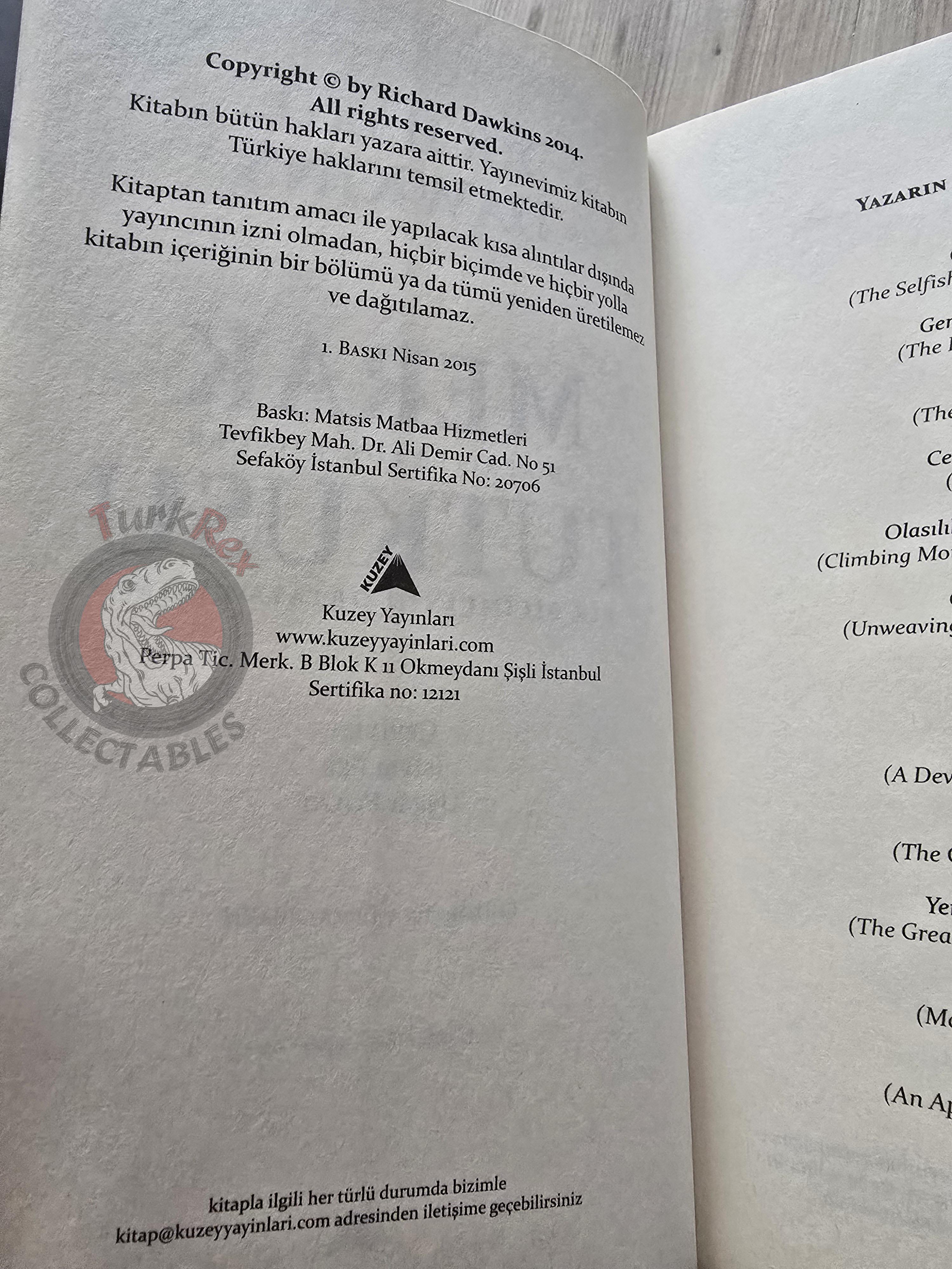 Richard Dawkins –  An Appetite For Wonder 2015 1st Turkish Book Turkey