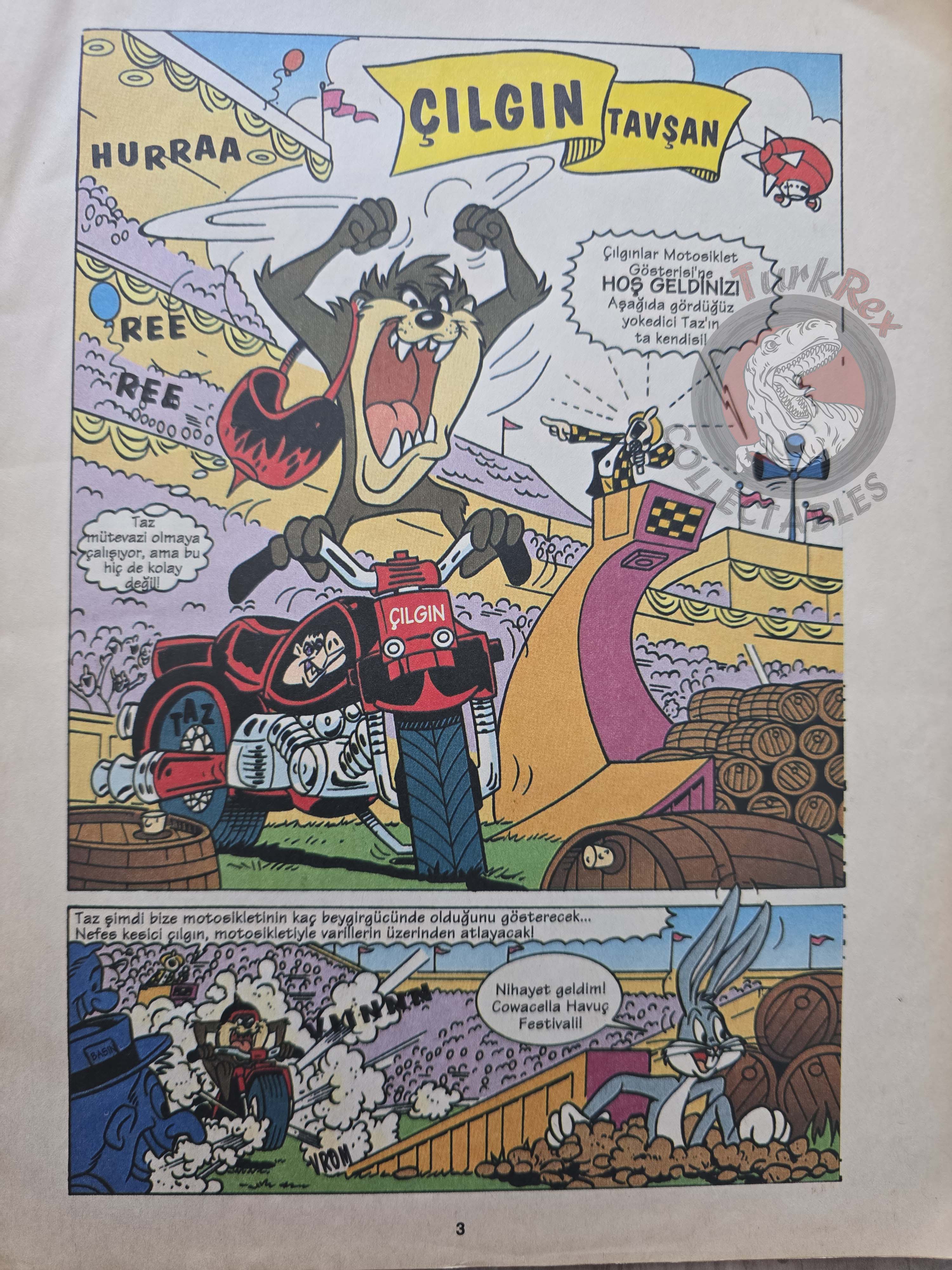 Tazmanian Devil - Bugs Bunny Looney Tunes 1999 Turkish Comic Turkey Warner Bros
