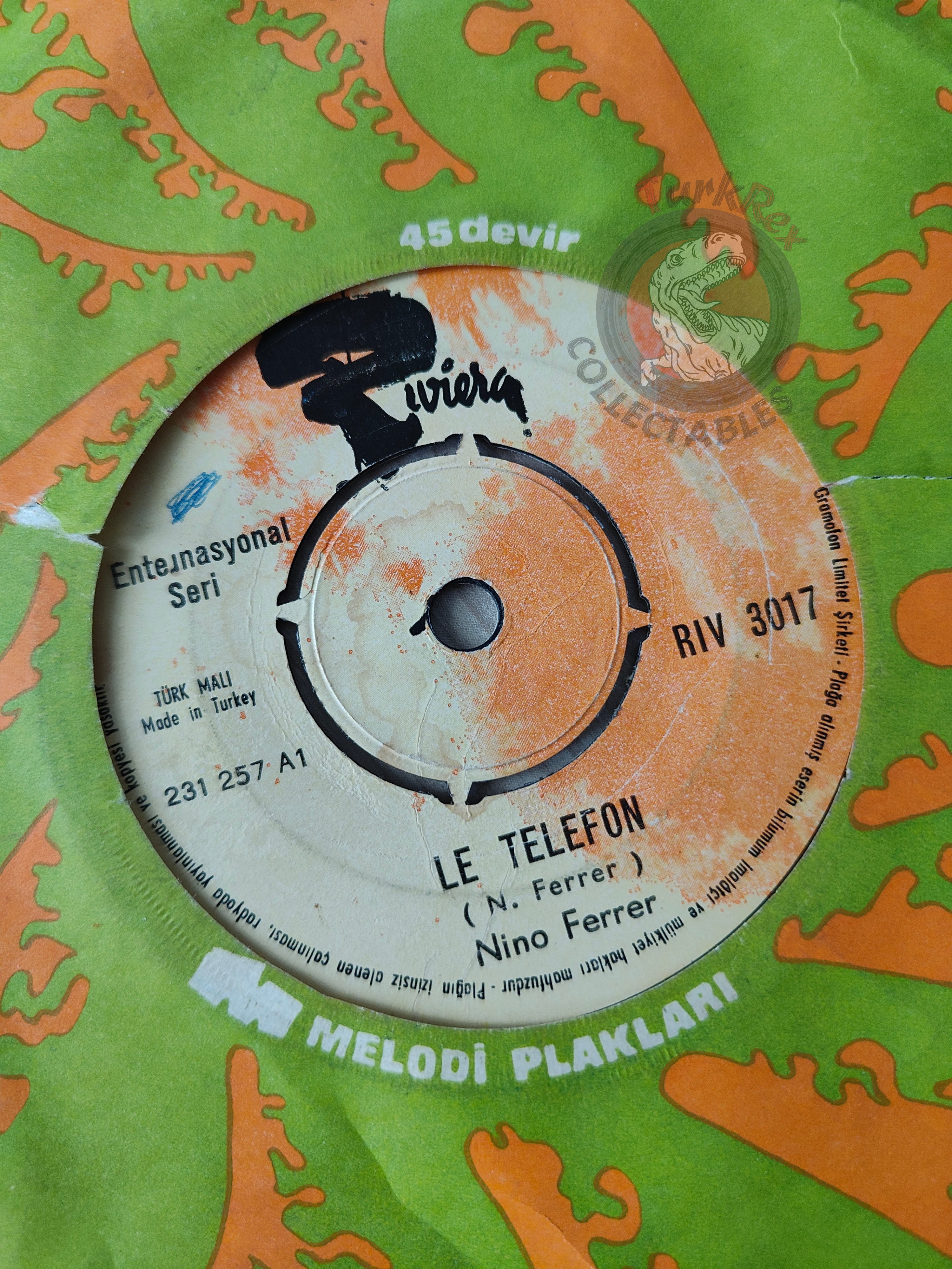 Nino Ferrer – Le Téléfon 7" Turkish Pressing Vinyl Turkey Edition