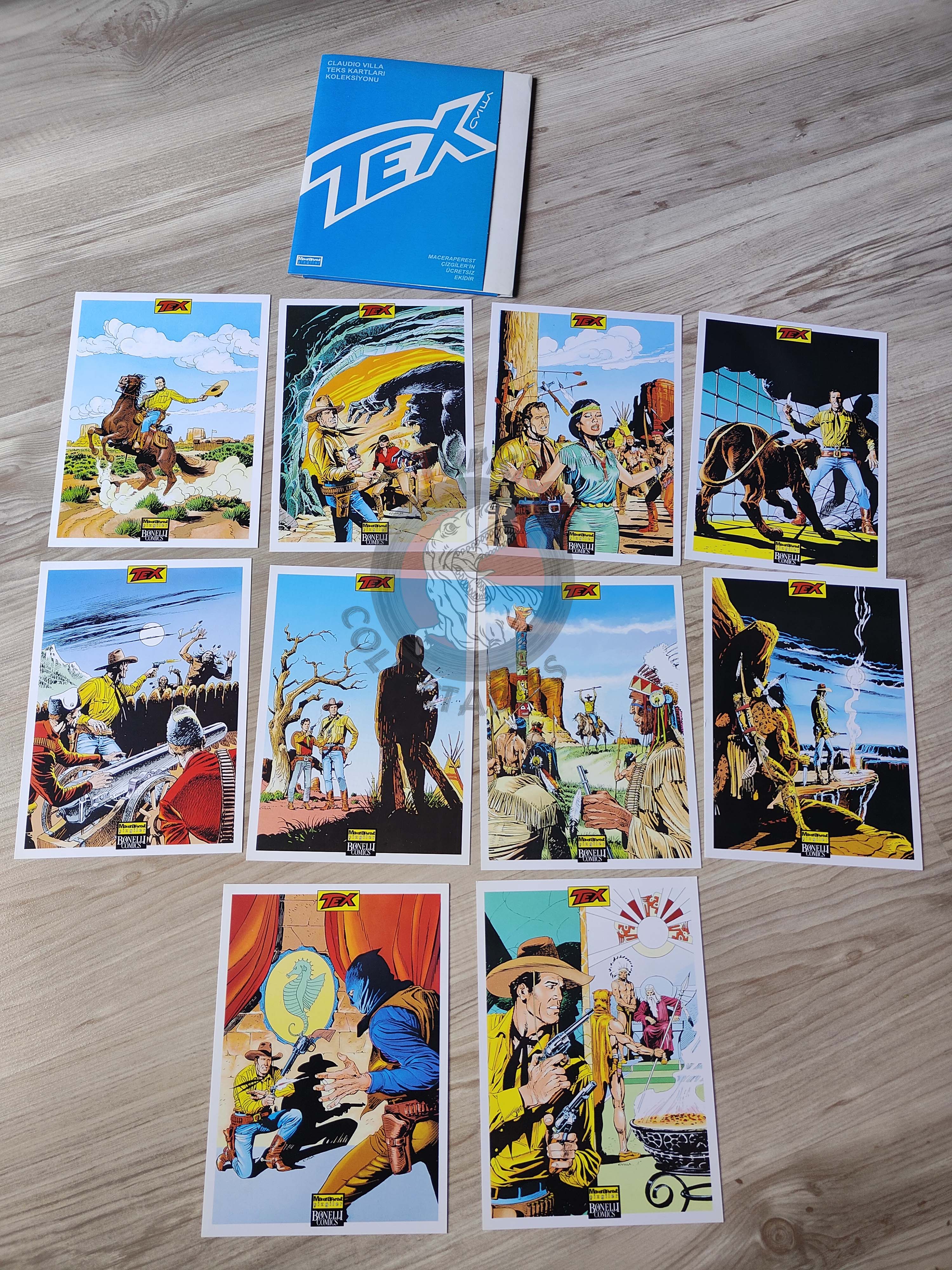 Tex – Claudio Villa Collector Postcard Set Turkish Comic Turkey Bonelli Willer