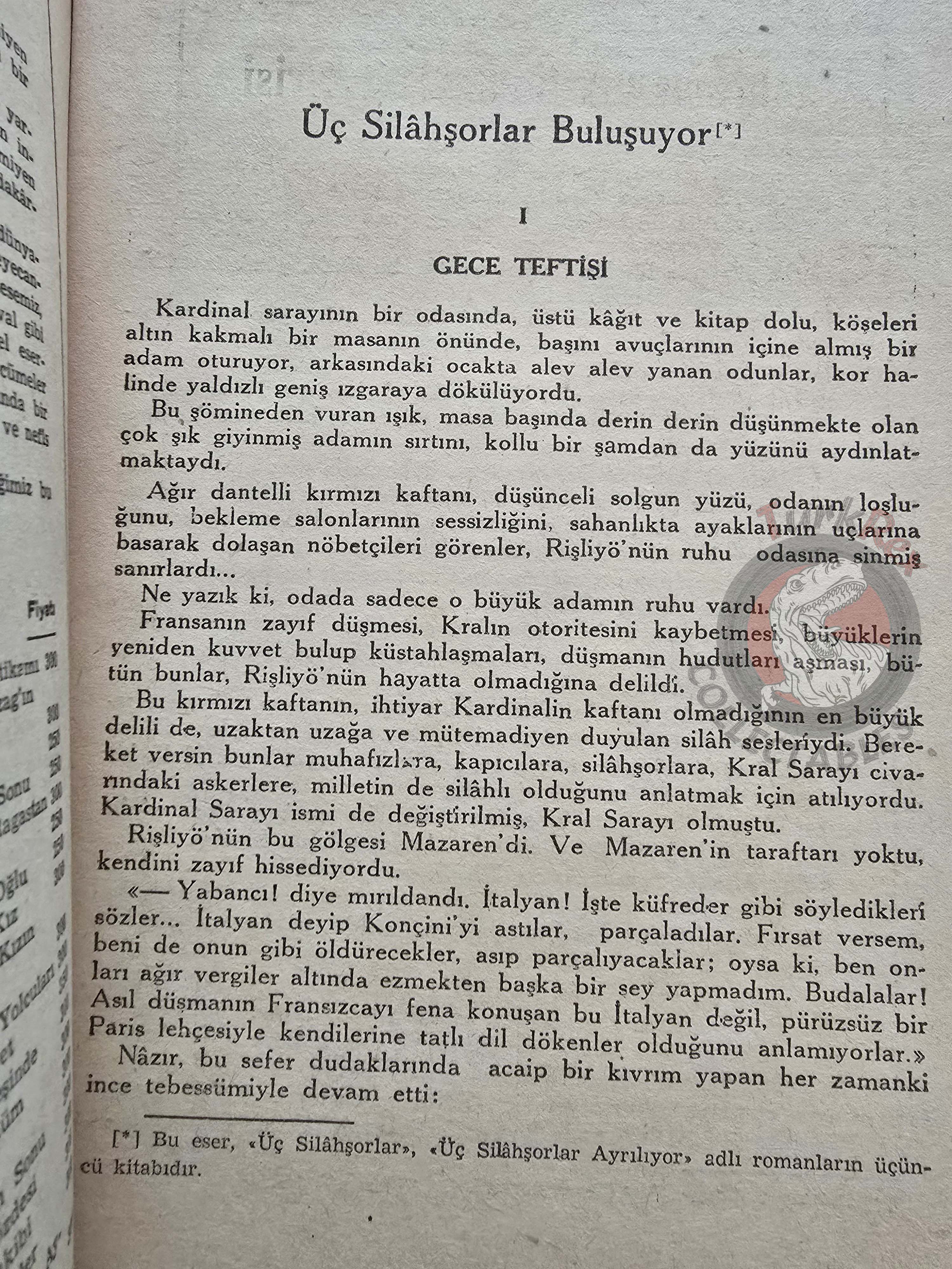 Alexandre Dumas – The Three Musketeers: Twenty Years After 1957 Turkish Book Turkey