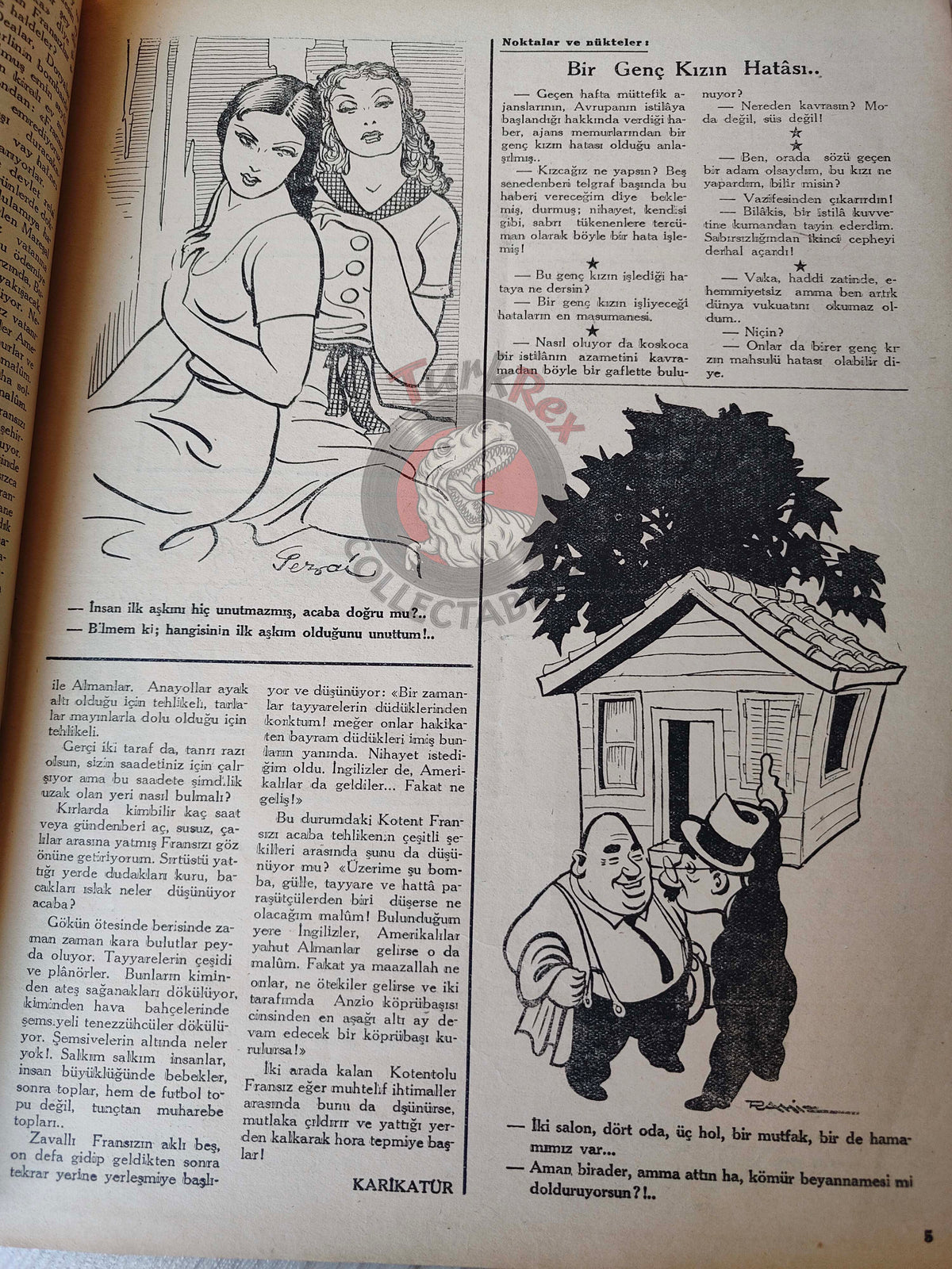 Karikatür 1944 Humor Magazine Turkish Turkey The Allies WW2 era Joseph Goebbels Germany