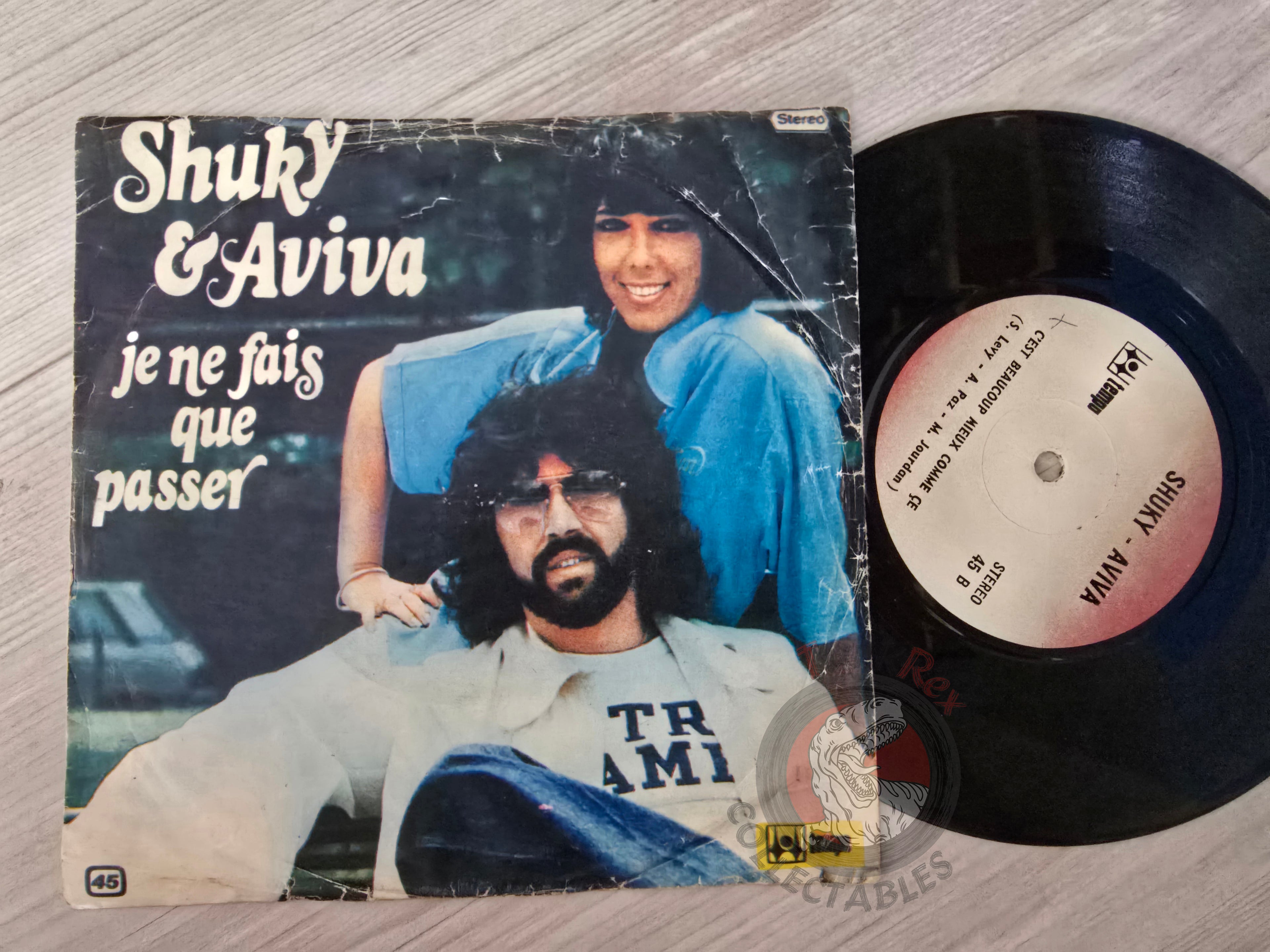Shuky & Aviva – Je Ne Fais Que Passer 7" Turkish Pressing Vinyl Turkey Edition