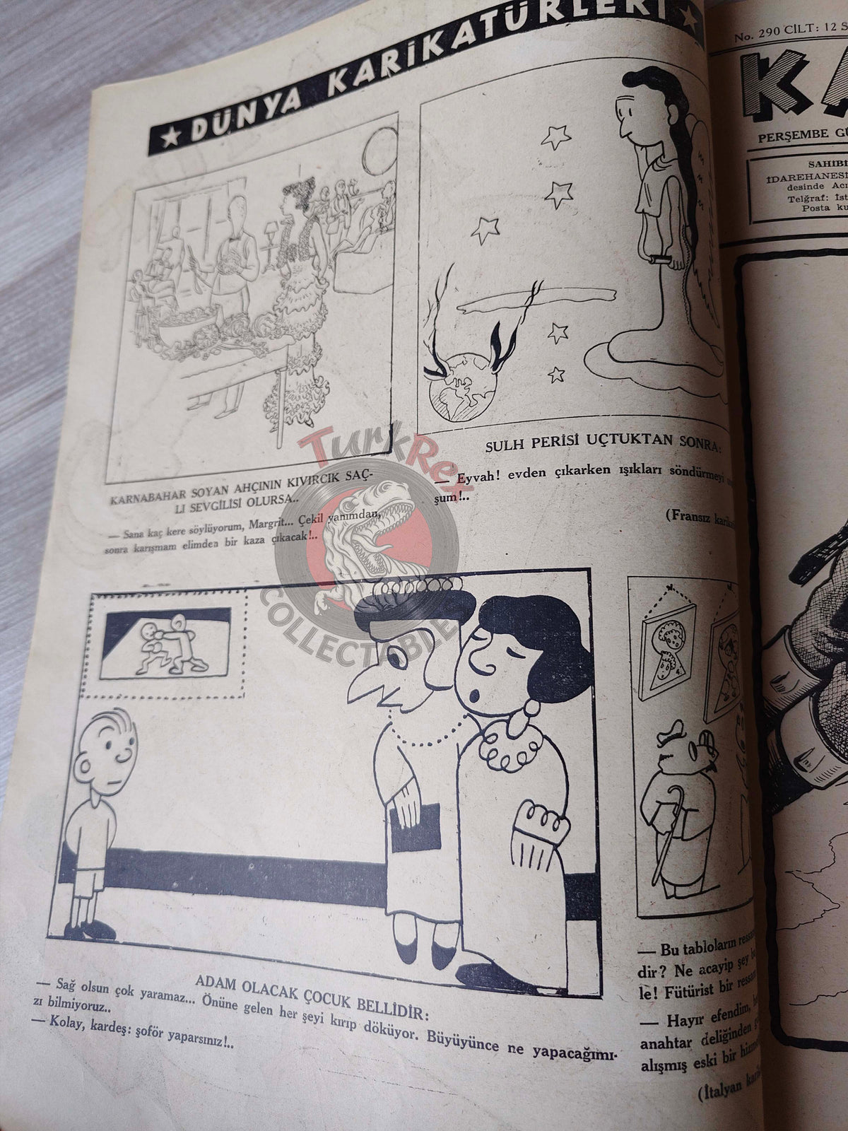 Karikatür 1941 Humor Magazine Turkish Turkey Germany Russia WW2 era Litvinov Syria France
