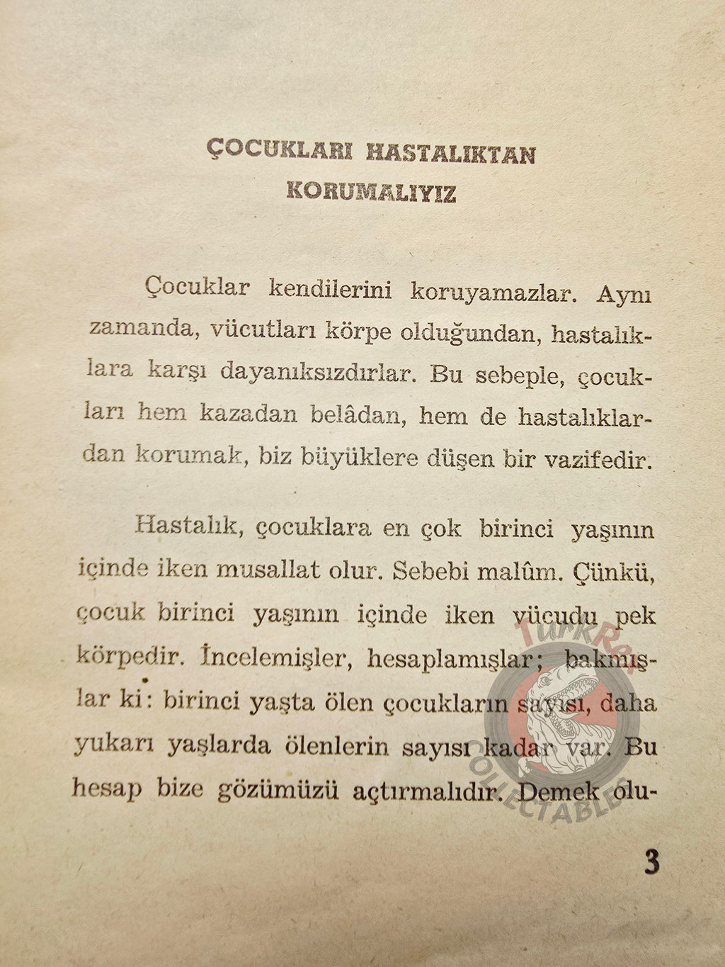 American Marshall Plan - Let's Protect Our Children from Diseases 1953 1st Turkish Book Turkey
