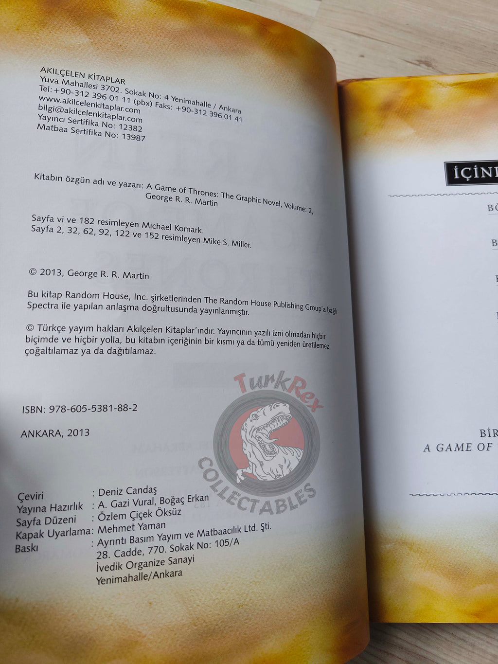 A Game of Thrones: The Graphic Novel: Volume Two 2 Turkish Comic Turkey 2013