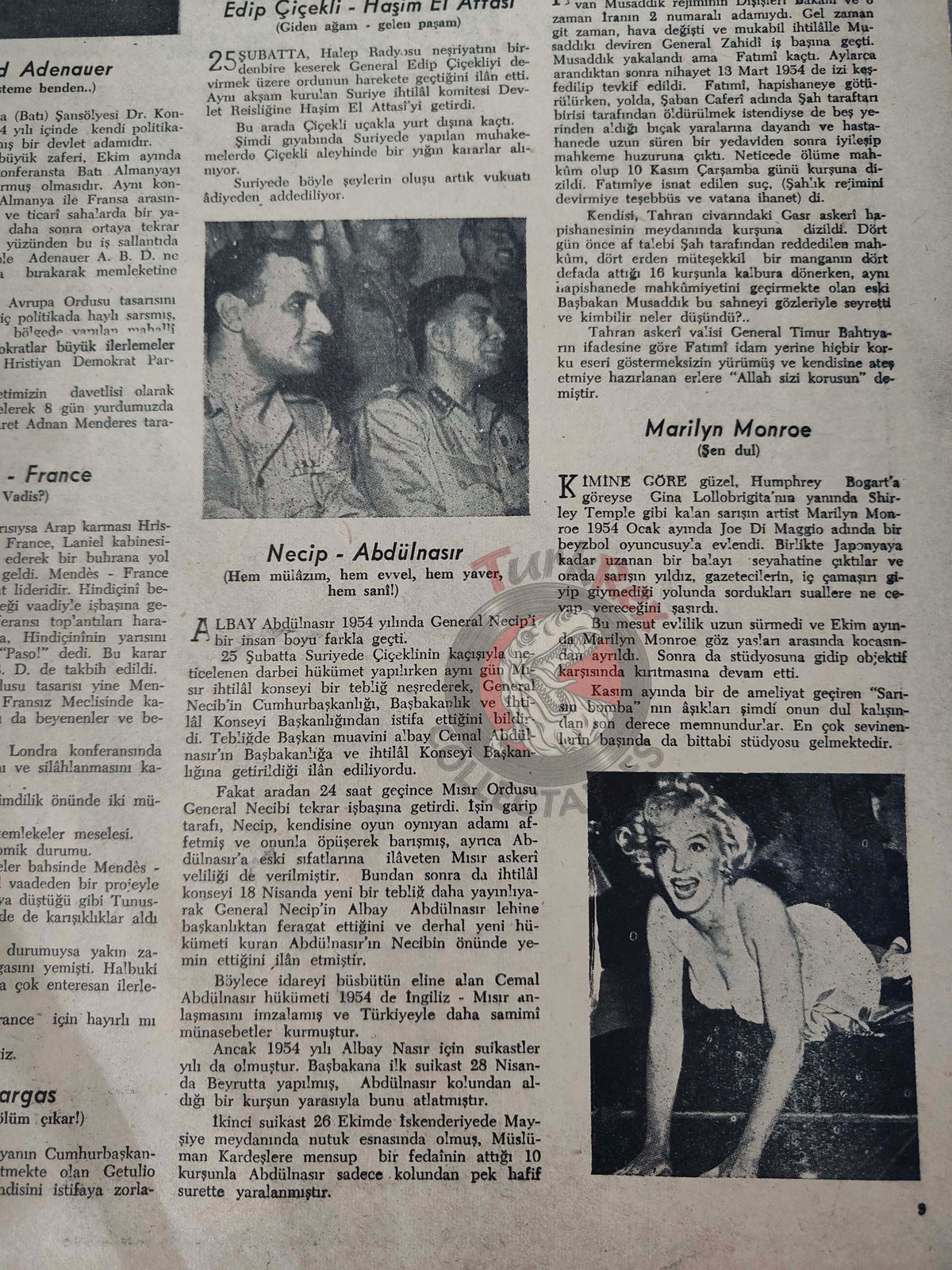 Hafta 1954 Marilyn Monroe Turkish Mag Turkey Gloria DeHaven Nina Sevilla World Beauty Contest