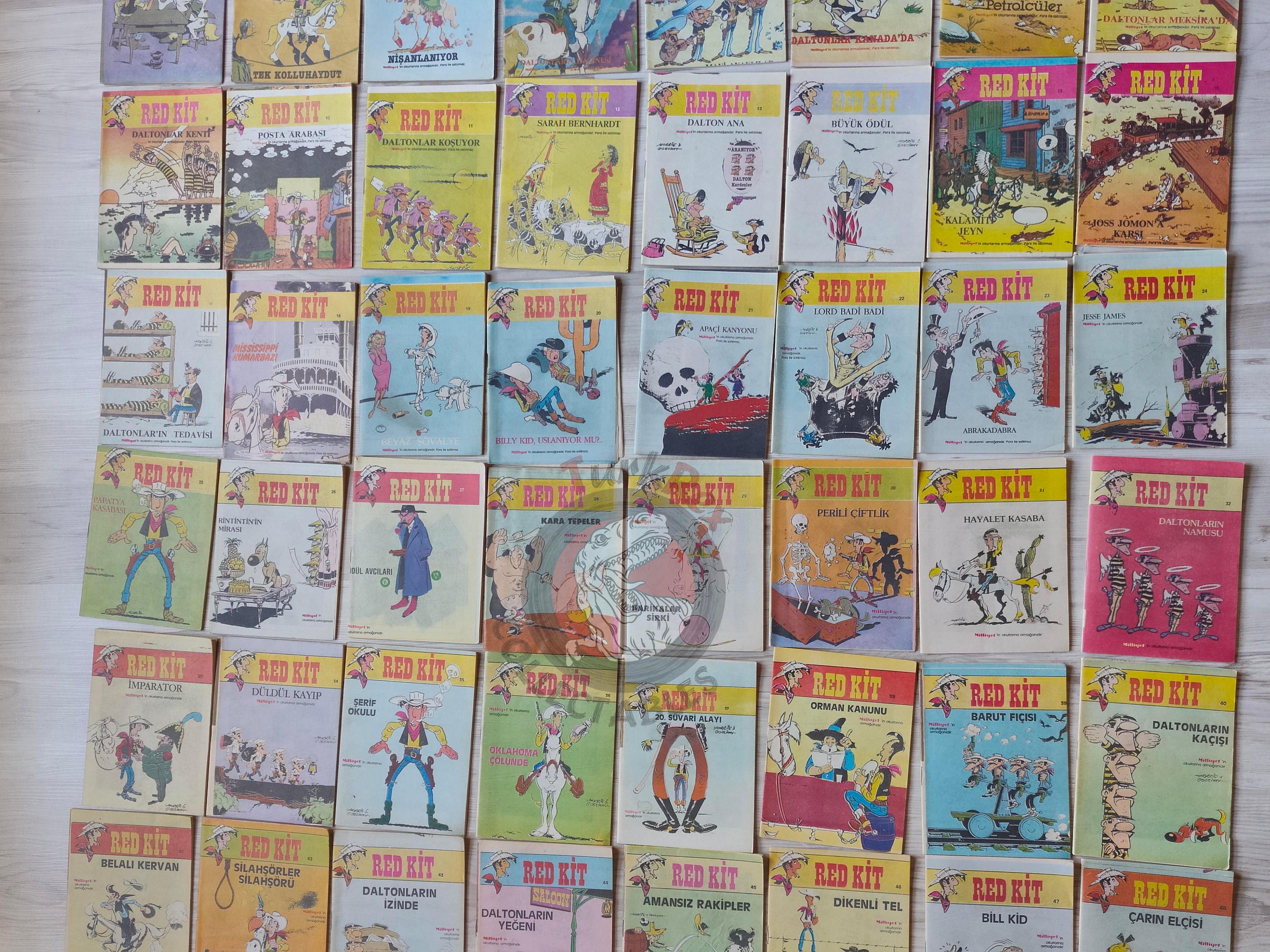 Lucky Luke Lot of 55 Complete Set 1988 Turkish Comic Turkey