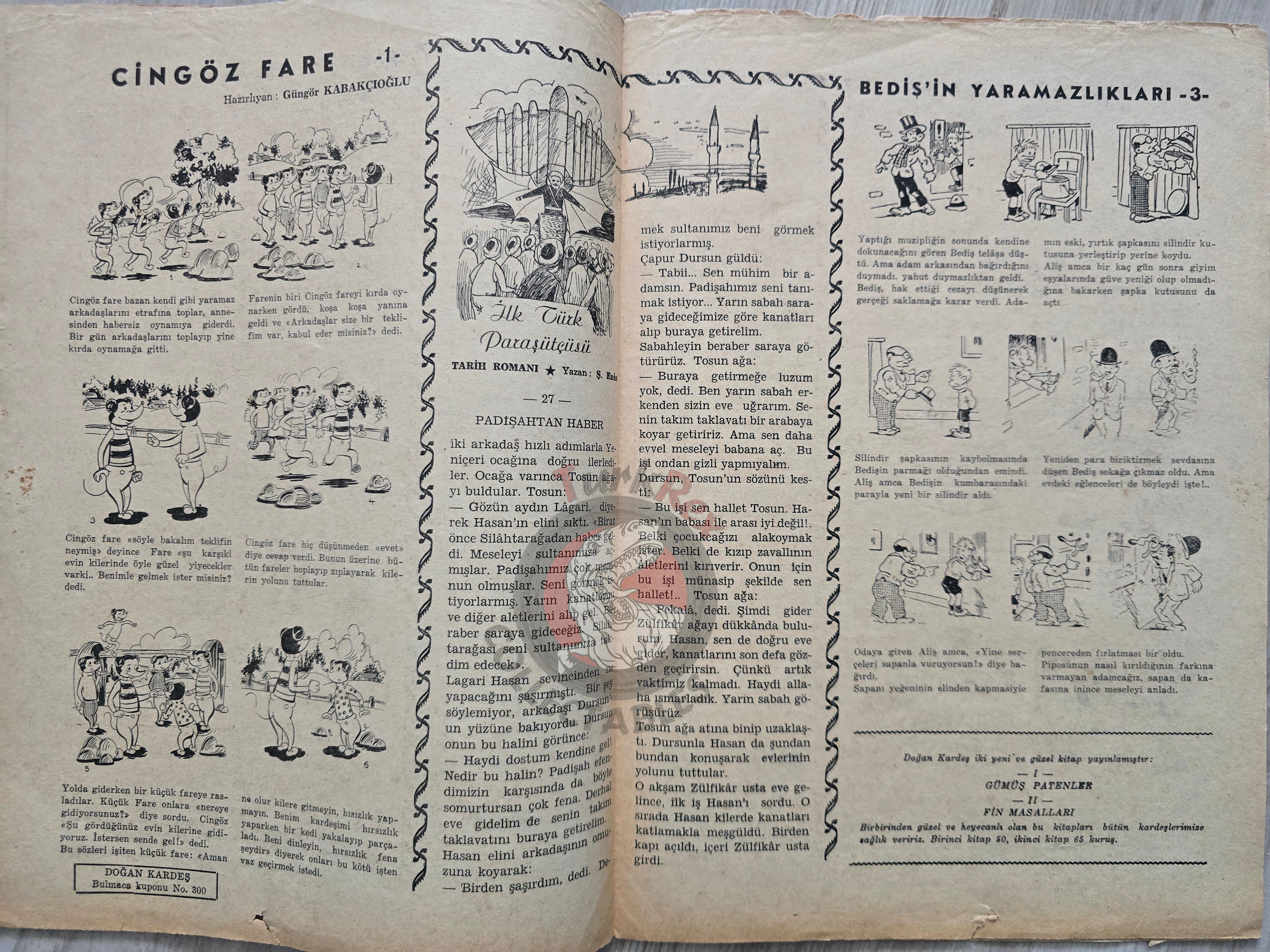 Doğan Kardeş 1952 Magazine #300 Turkish Comic Turkey