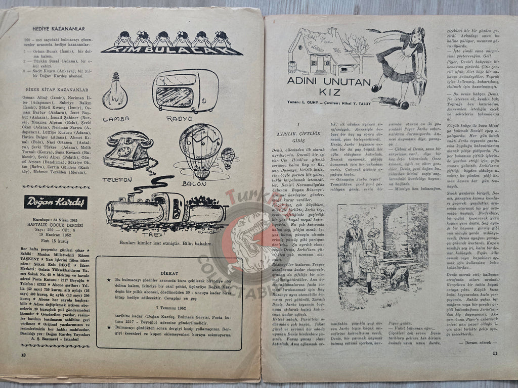 Doğan Kardeş 1952 Magazine #299 Turkish Comic Turkey