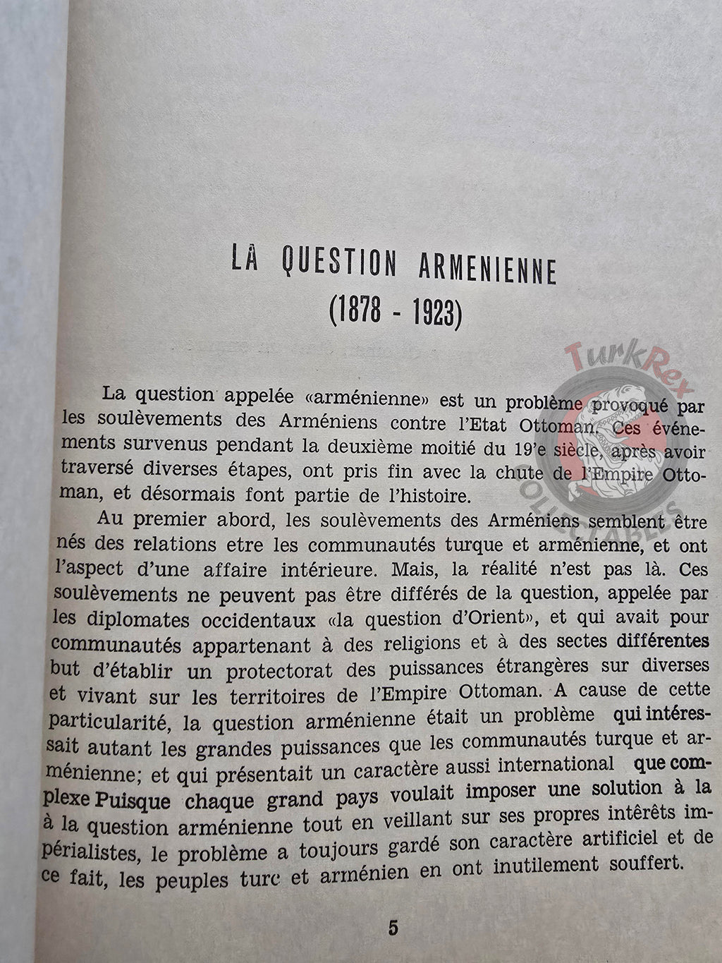 La Question Arménienne - The Armenian Question French Book Turkey Armenia