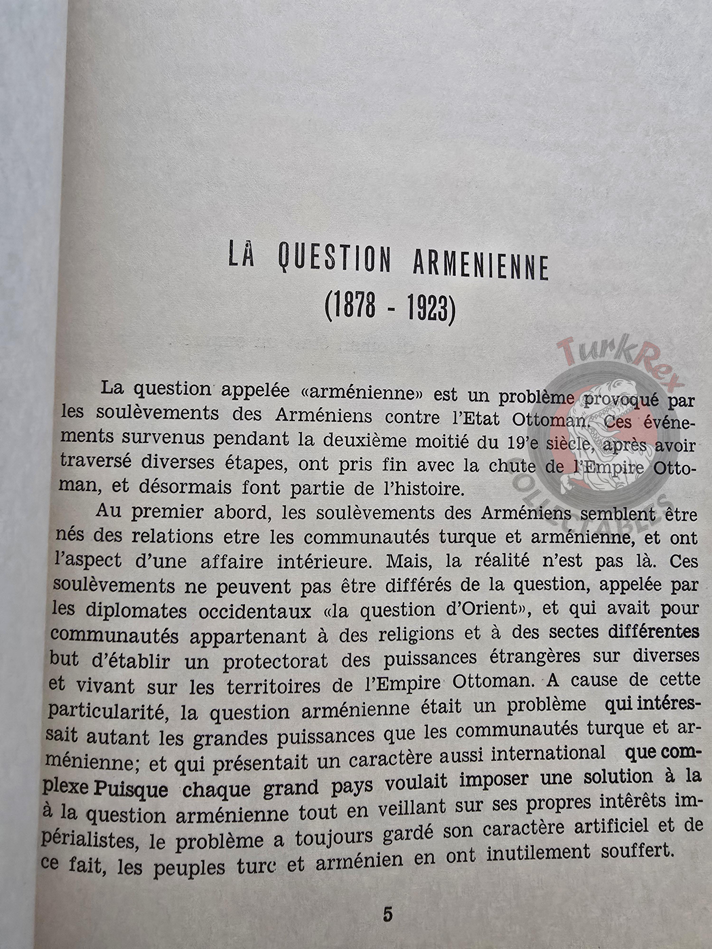 La Question Arménienne - The Armenian Question French Book Turkey Armenia
