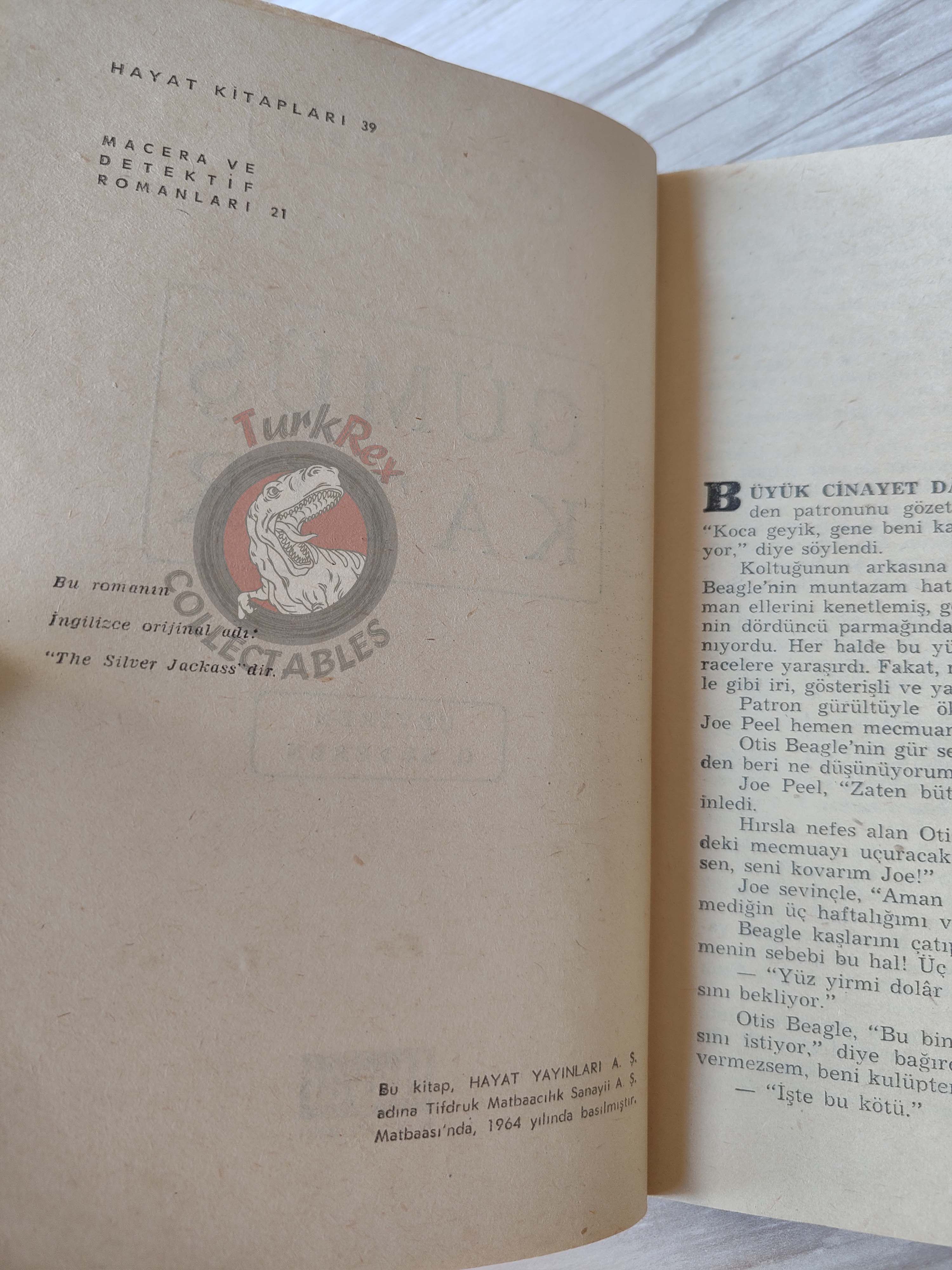 Frank Gruber – The Silver Jackass 1964 1st Turkish Book Turkey