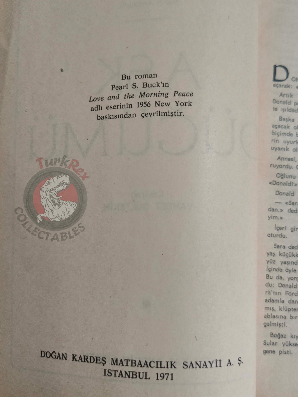 Pearl S. Buck – The Angry Wife 1971 1st Turkish Book Turkey