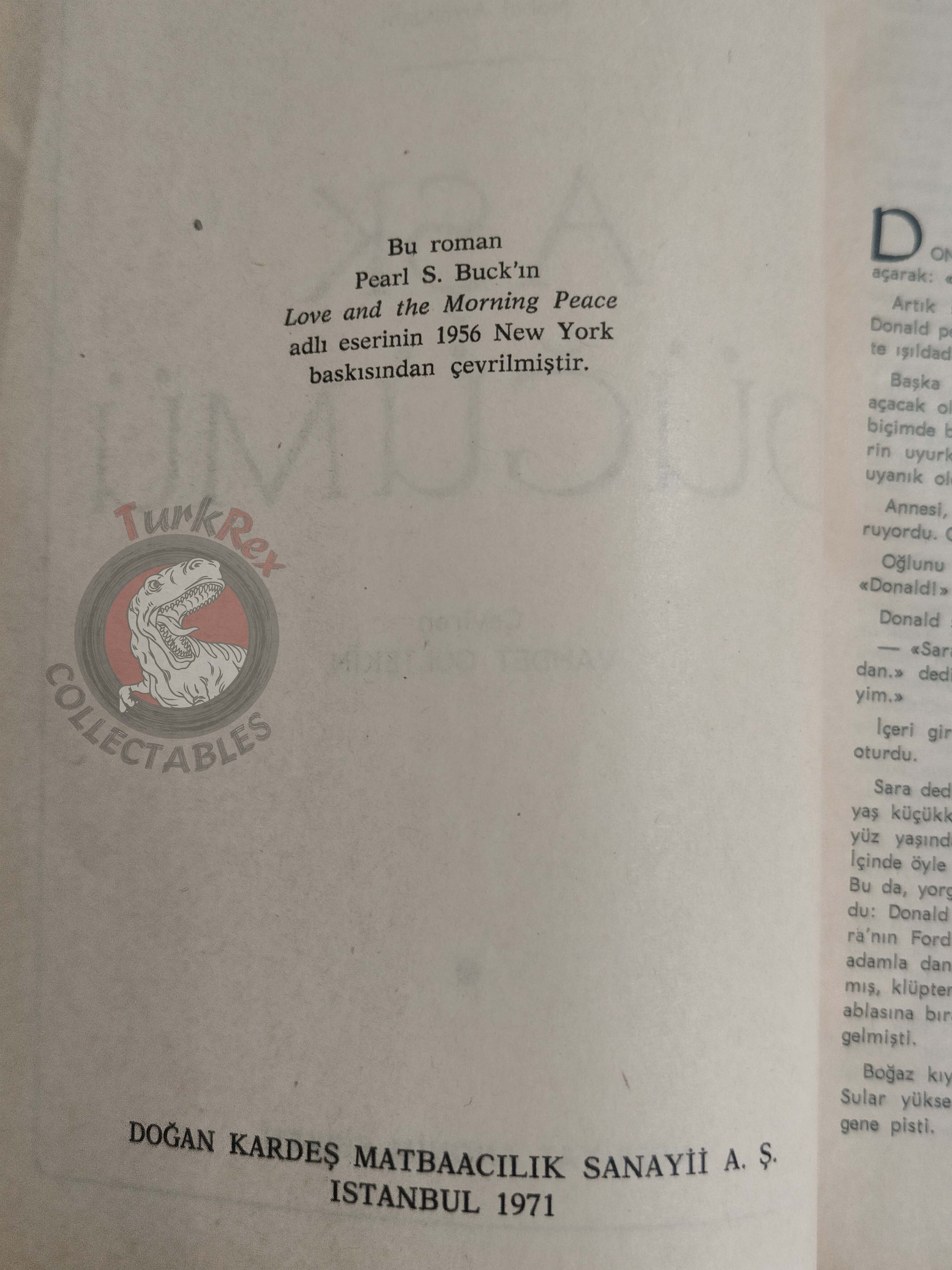 Pearl S. Buck – The Angry Wife 1971 1st Turkish Book Turkey