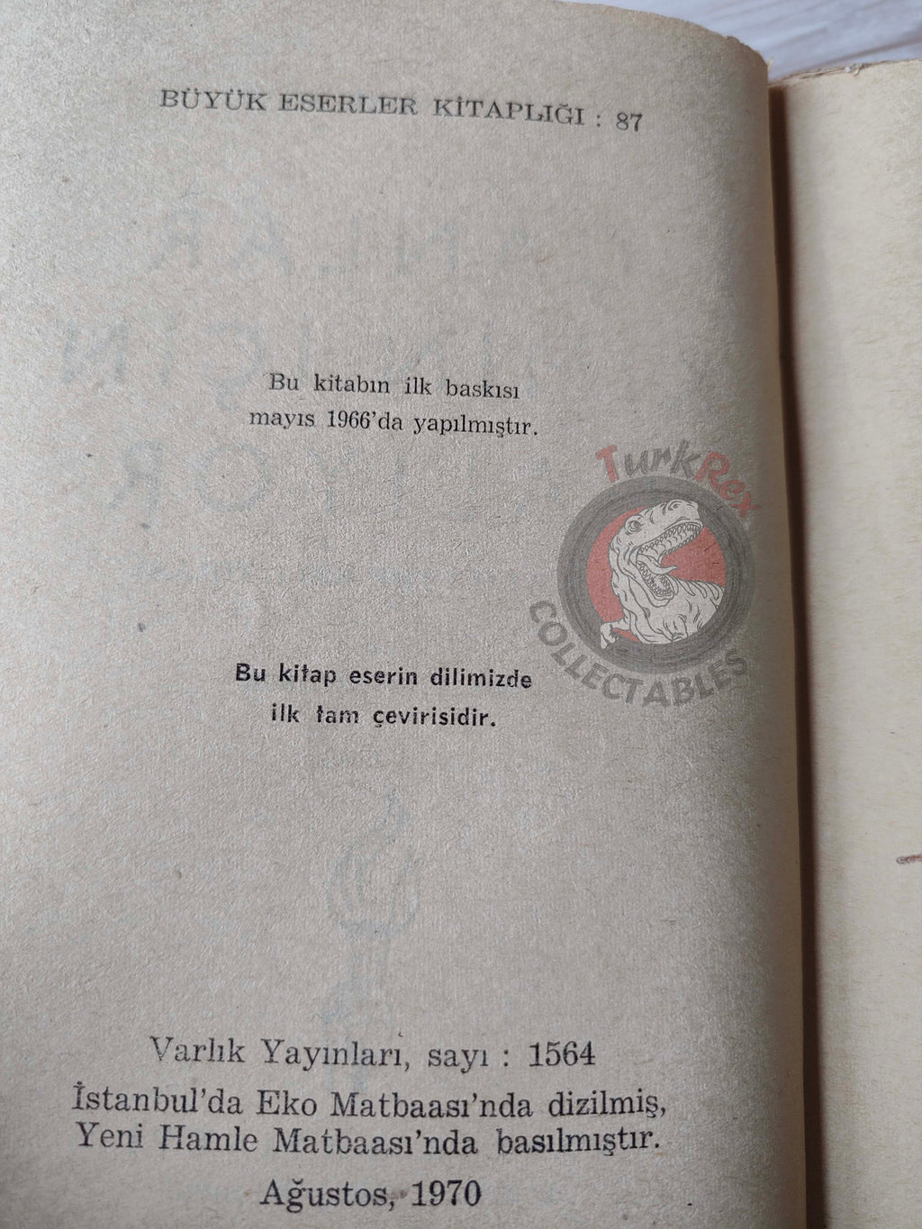 Ernest Hemingway – For Whom the Bell Tolls 1970 Turkish Book Turkey
