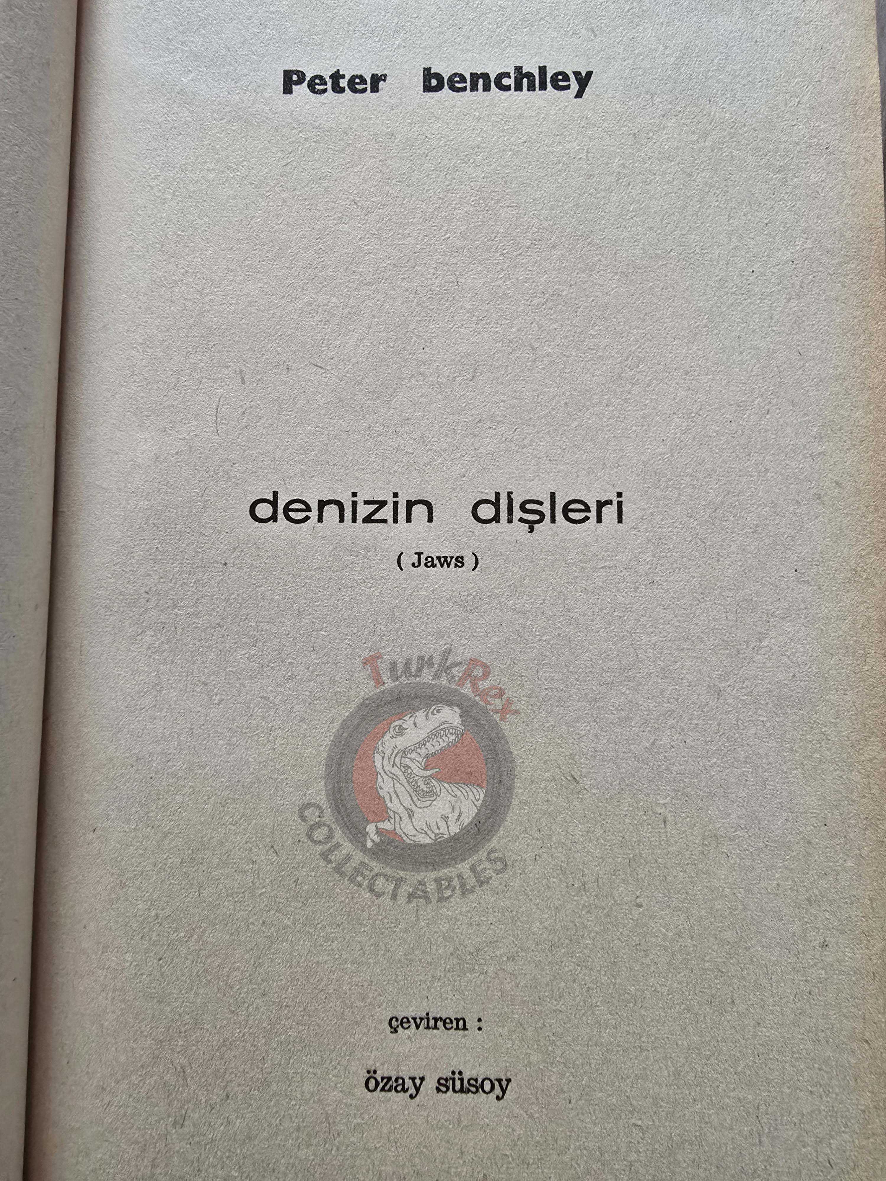 Peter Benchley  – Jaws 1974 1st Turkish Book Turkey Steven Spielberg