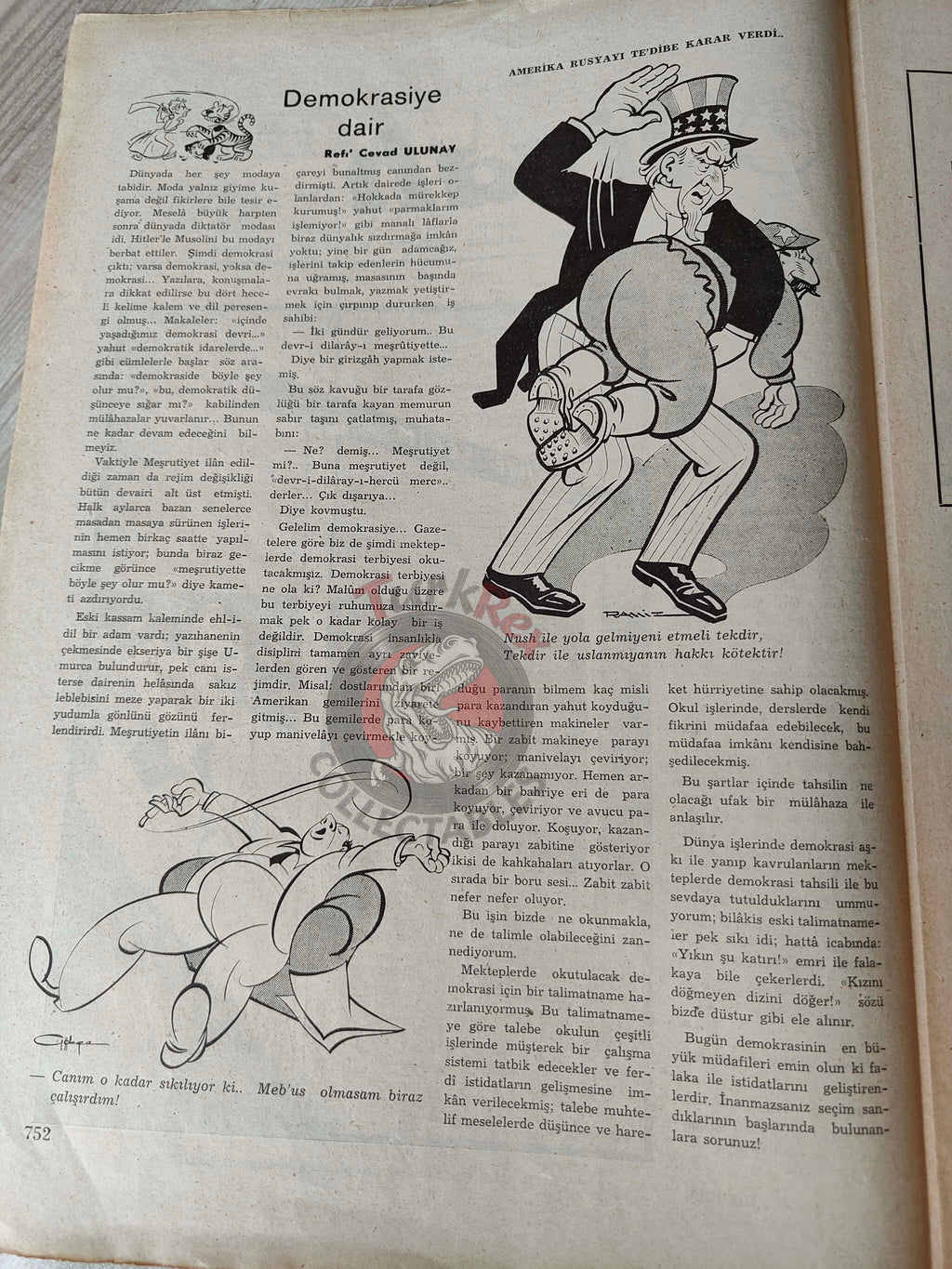 Mizah 1948 Humor Magazine Turkish Turkey His Master’s Voice