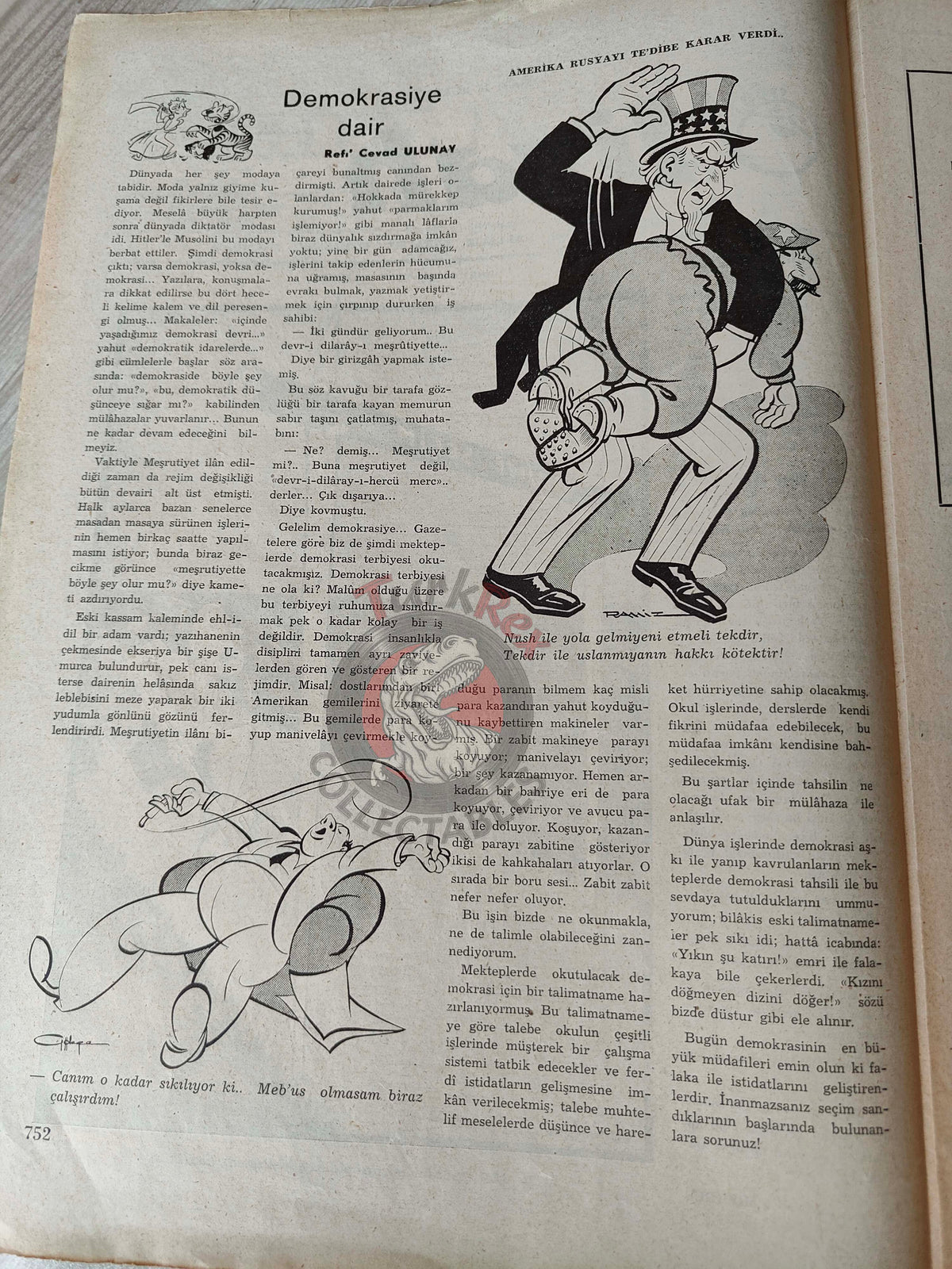 Mizah 1948 Humor Magazine Turkish Turkey His Master’s Voice