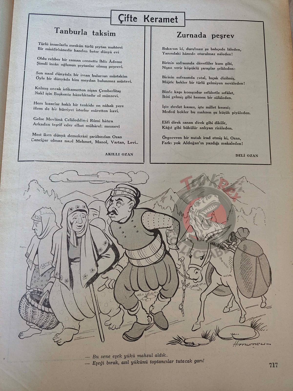 Mizah 1948 Humor Magazine Turkish Turkey Uncle Sam Moscow Conference Soviet Russia USA