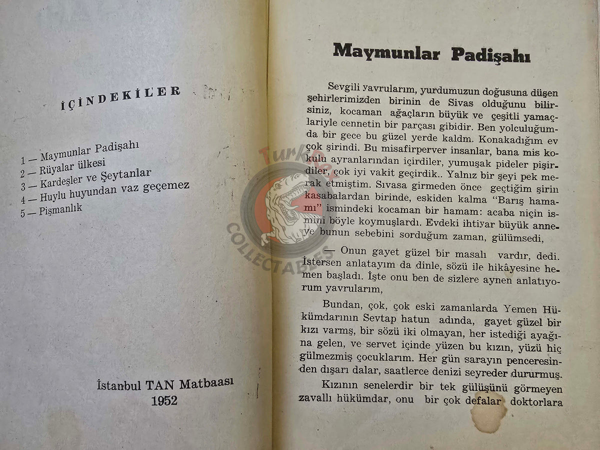 Şükran Eğrilmez – The King of Monkeys 1952 Turkish Book Turkey Illustrated