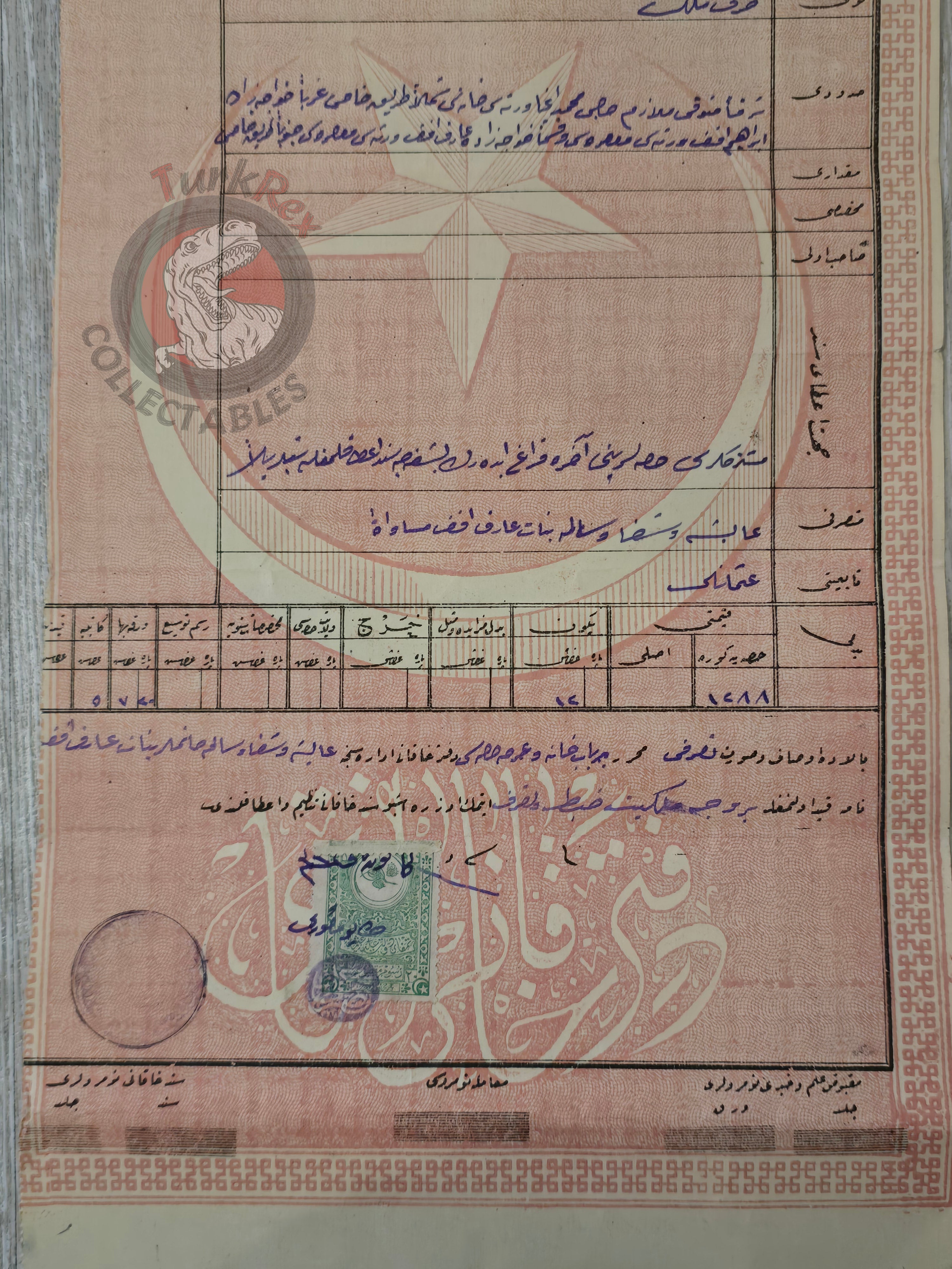 Ottoman 1920 Land Deed House and Plot in Kilis Kara Ali Muslim Citizen Title Deed