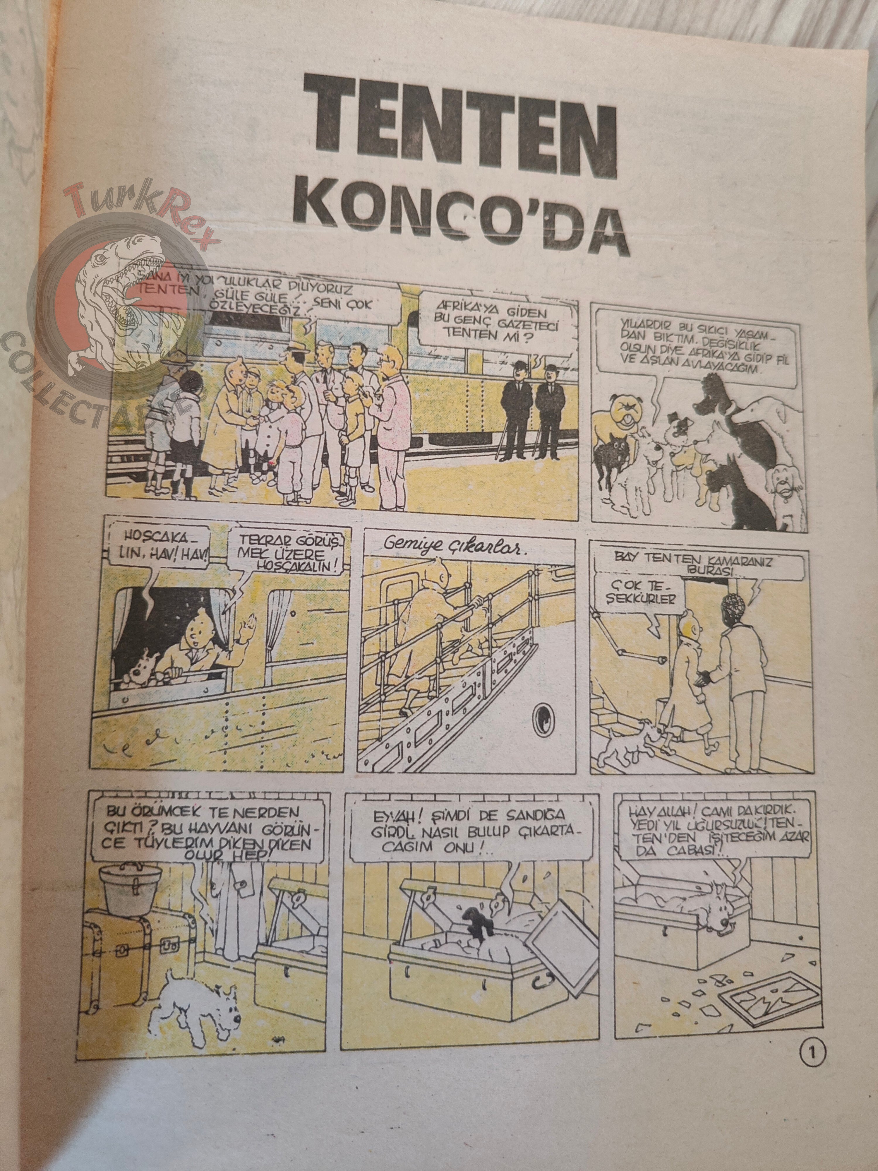 Tintin – Tintin In The Congo 1989 Turkish Edition Comic Turkey