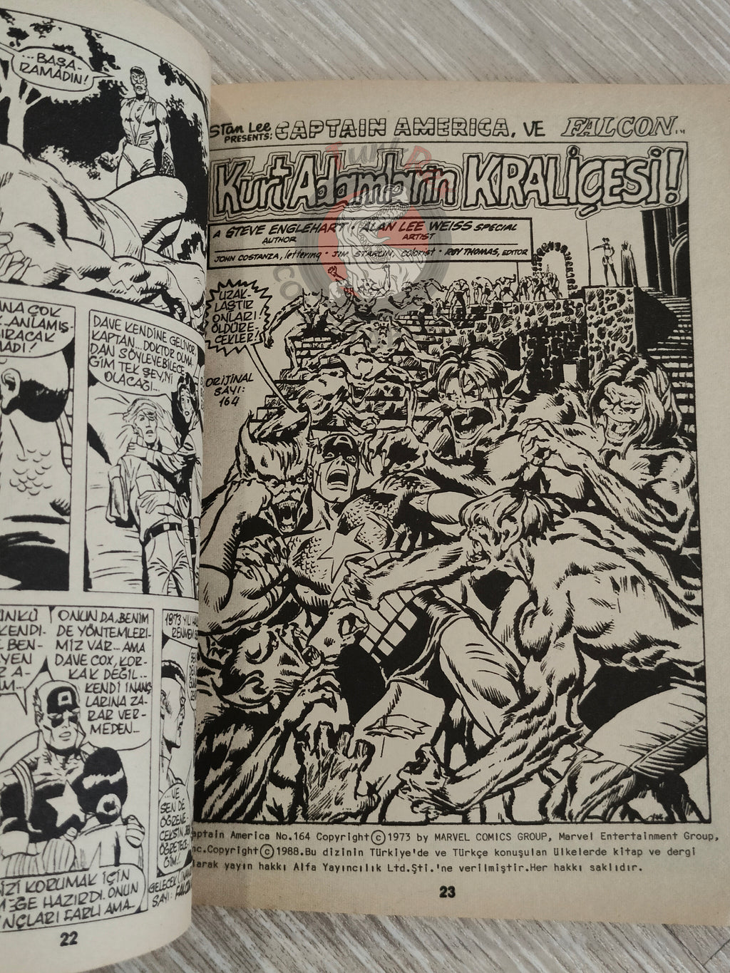 Captain America – Issue #3 1988 Turkish Comic Turkey #163 #164 #165 #166