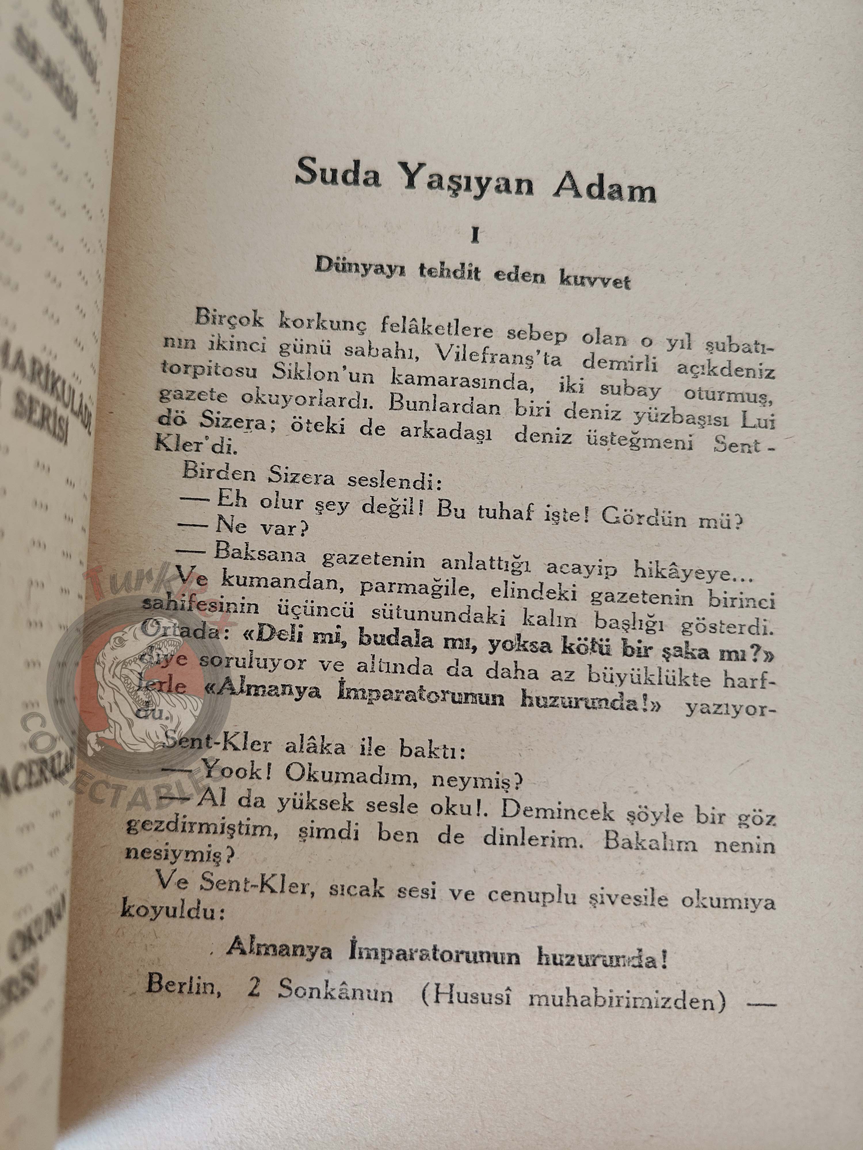 Jean de La Hire  – The Man Who Could Live Underwater 1944 1st Turkish Book Turkey