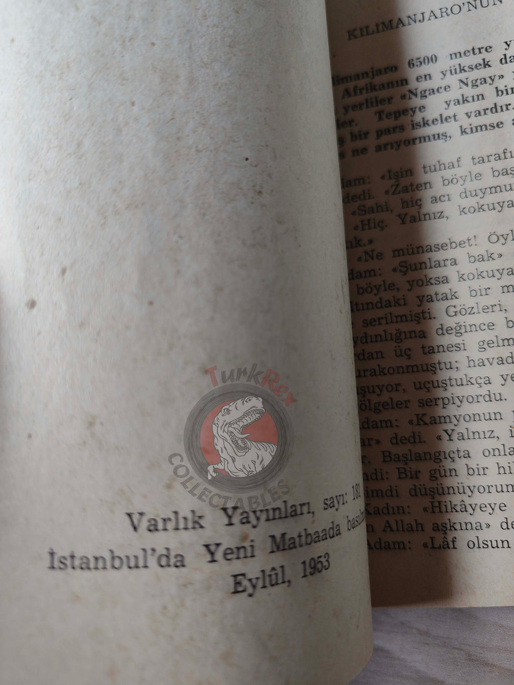 Ernest Hemingway – The Snows of Kilimanjaro 1953 1st Turkish Book Turkey