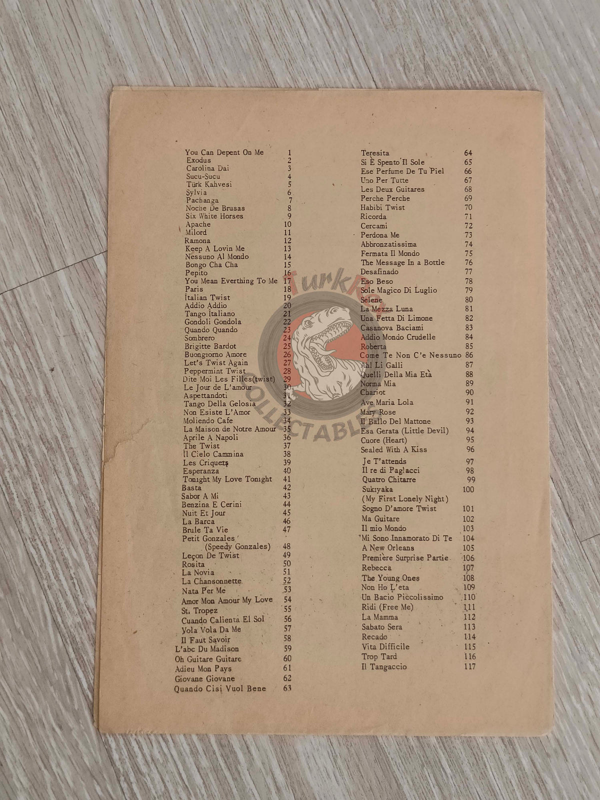 Charles Aznavour – Trop Tard Turkish Vintage Musical Notes Sheet Turkey